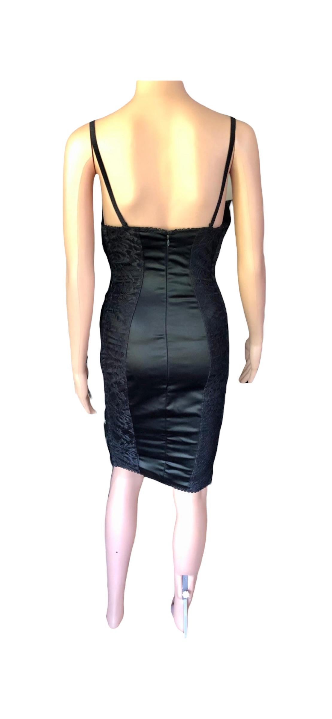 D&G by Dolce & Gabbana Lace Up Bodycon Black Dress For Sale 8