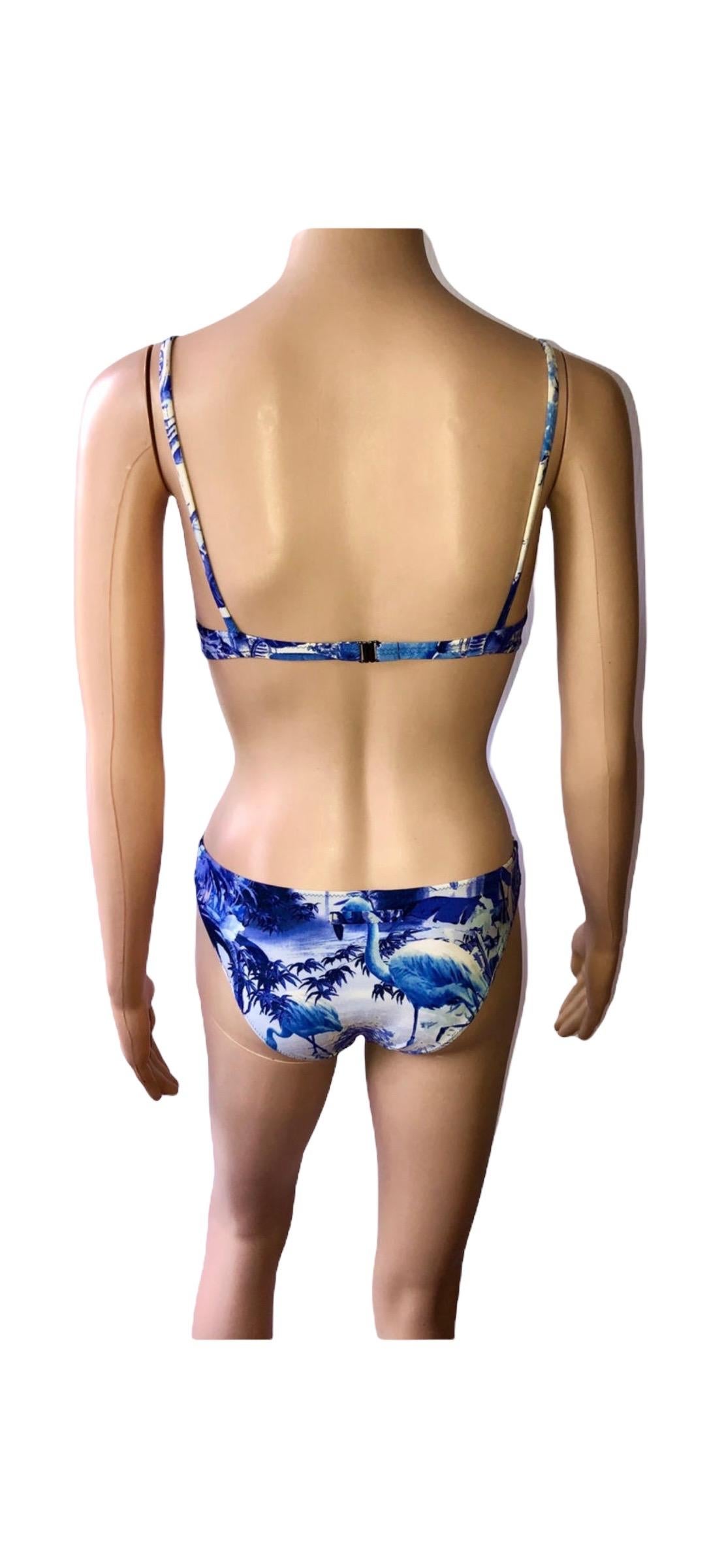 Jean Paul Gaultier Soleil F/S 1999 Flamingo Tropischer Bikini-Badeanzug, 2-teiliges Set im Angebot 8