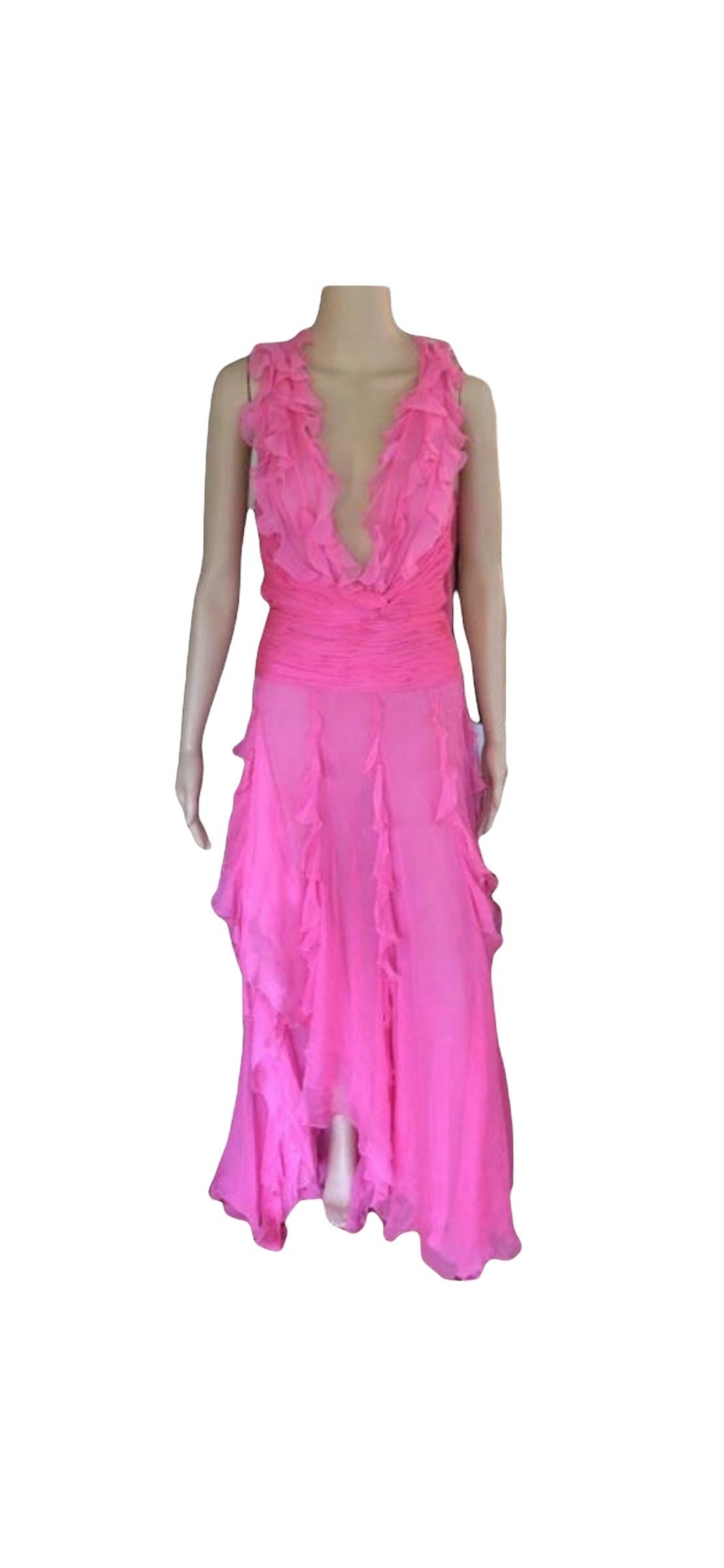 Neu Versace S/S 2004 Laufsteg Kleid mit tiefem Ausschnitt und offenem Rückenausschnitt 1