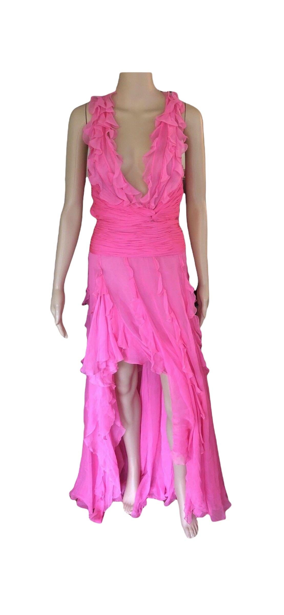 Neu Versace S/S 2004 Laufsteg Kleid mit tiefem Ausschnitt und offenem Rückenausschnitt Damen