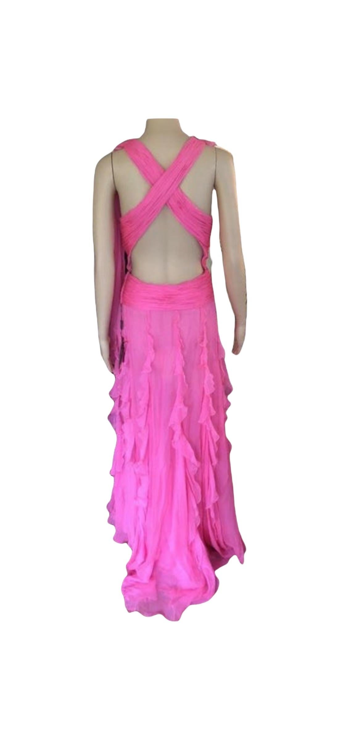 Neu Versace S/S 2004 Laufsteg Kleid mit tiefem Ausschnitt und offenem Rückenausschnitt 2