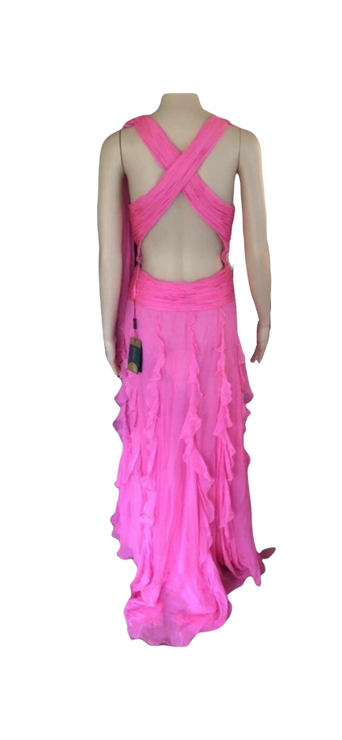 Neu Versace S/S 2004 Laufsteg Kleid mit tiefem Ausschnitt und offenem Rückenausschnitt 3
