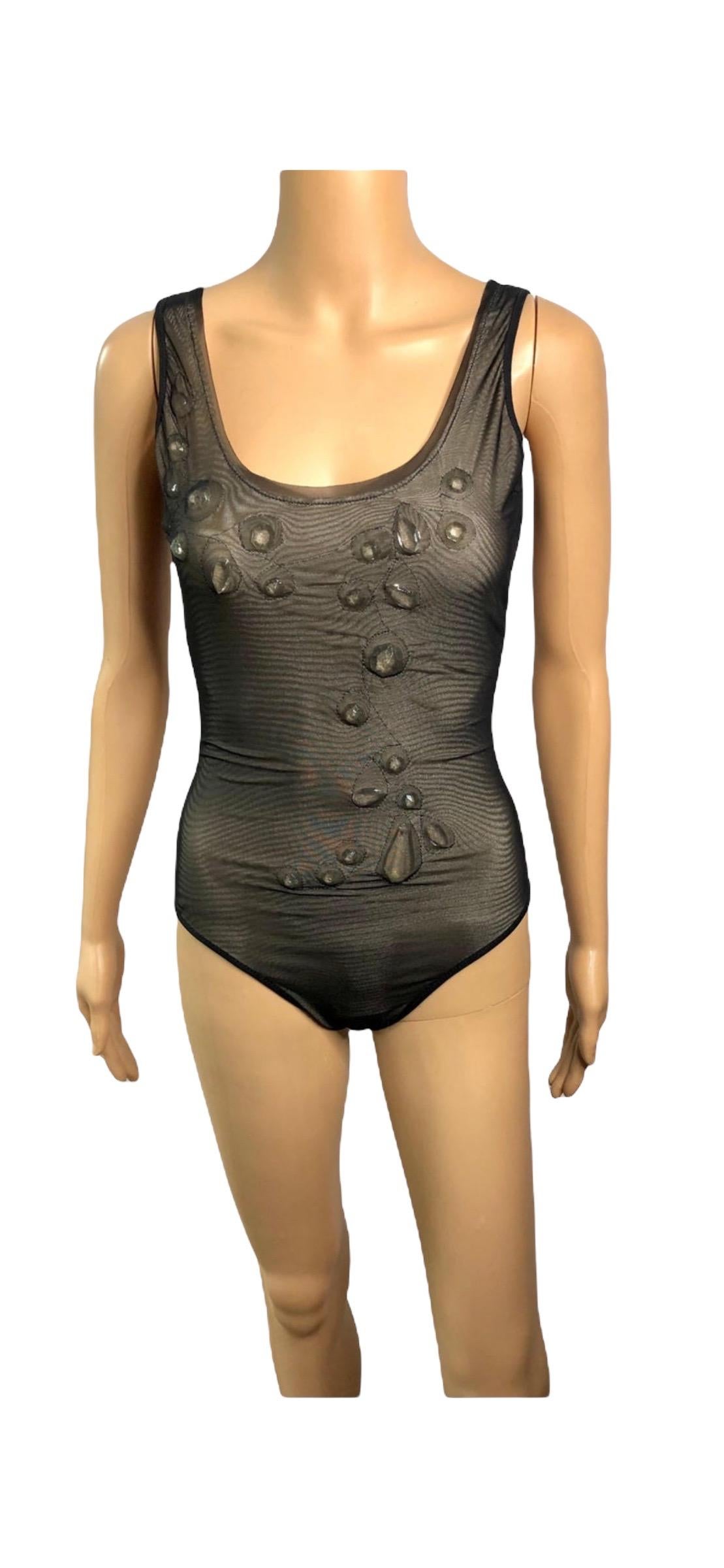 Jean Paul Gaultier Soleil F/W2006 Crystal Embellished Bodysuit Swimwear Swimsuit 3