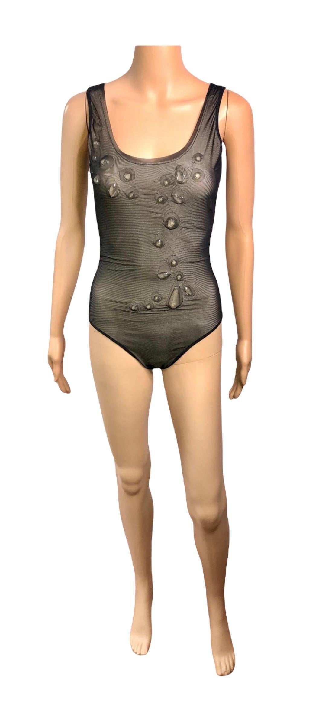 Jean Paul Gaultier Soleil F/W2006 Crystal Embellished Bodysuit Swimwear Swimsuit 8