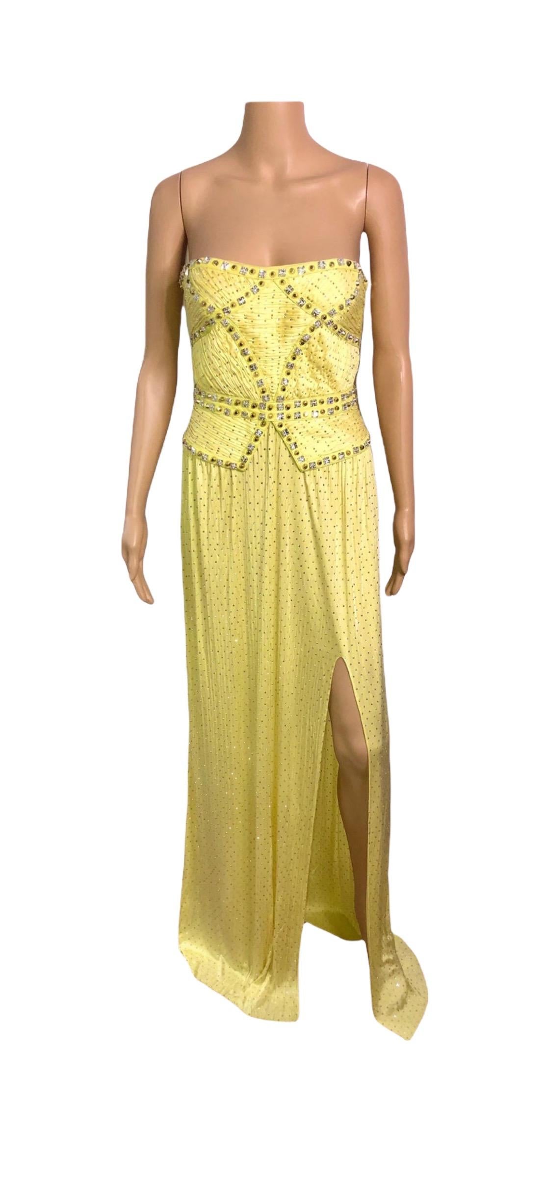 Versace S/S 2012 Runway Bustier Corset Crystal Embellished Evening Dress Gown  For Sale 3