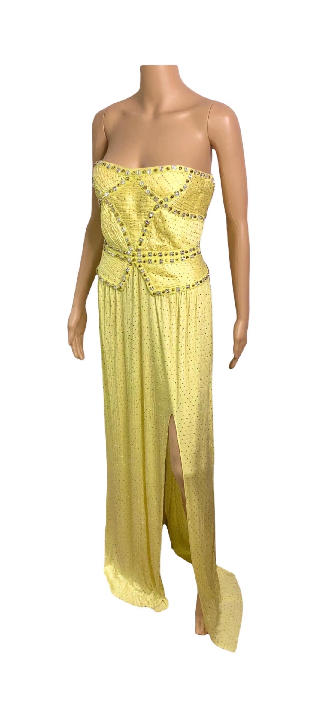 Versace S/S 2012 Runway Bustier Corset Crystal Embellished Evening Dress Gown  For Sale 4