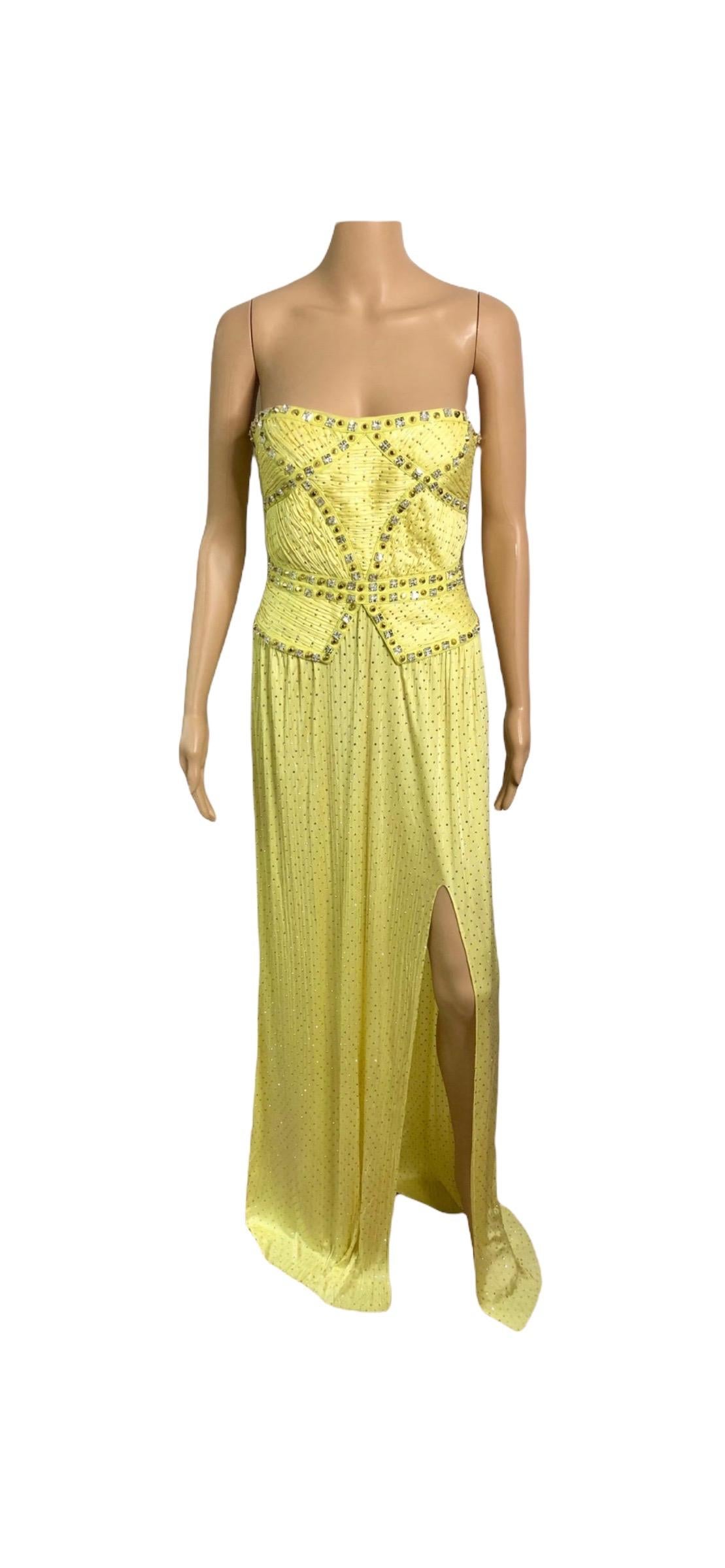 Versace S/S 2012 Runway Bustier Corset Crystal Embellished Evening Dress Gown  For Sale 6