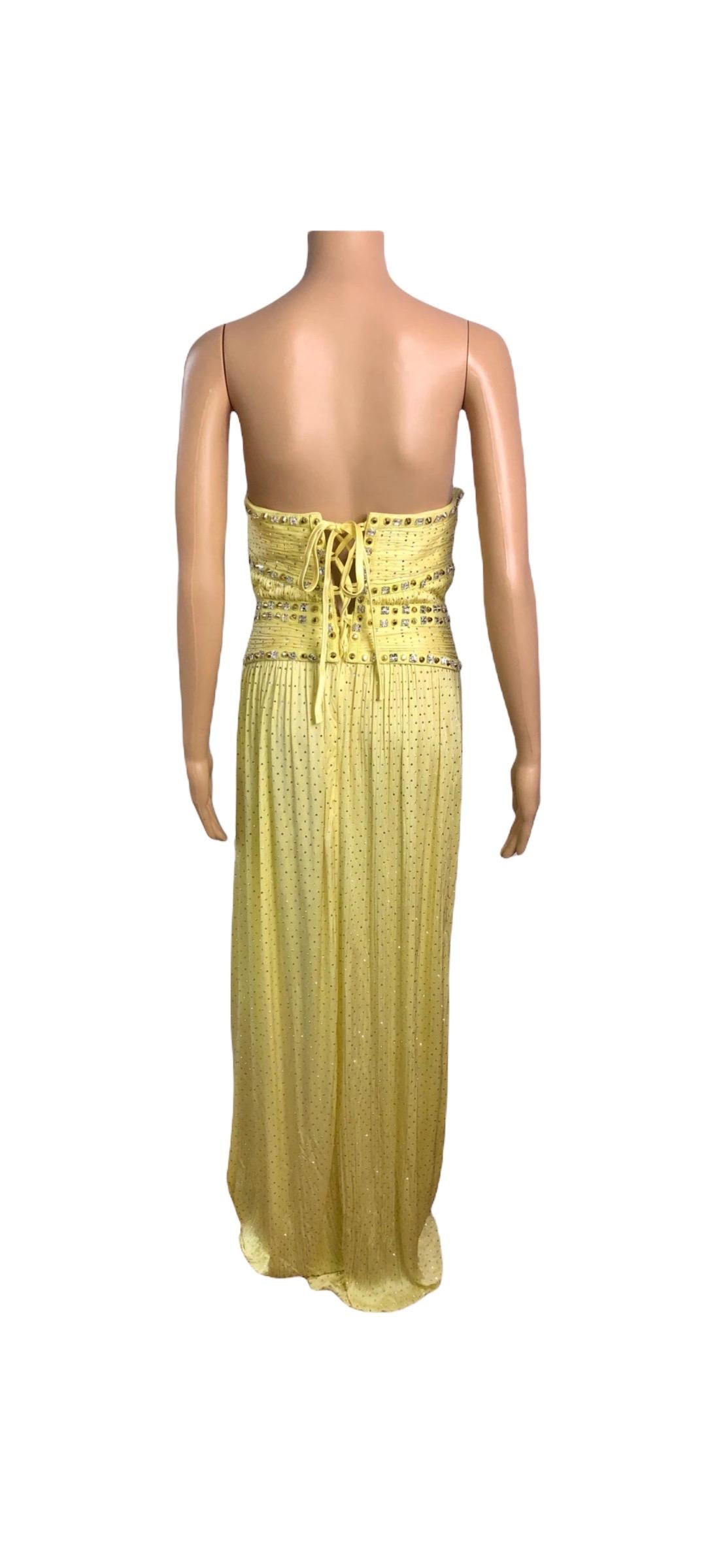 Versace S/S 2012 Runway Bustier Corset Crystal Embellished Evening Dress Gown  For Sale 7
