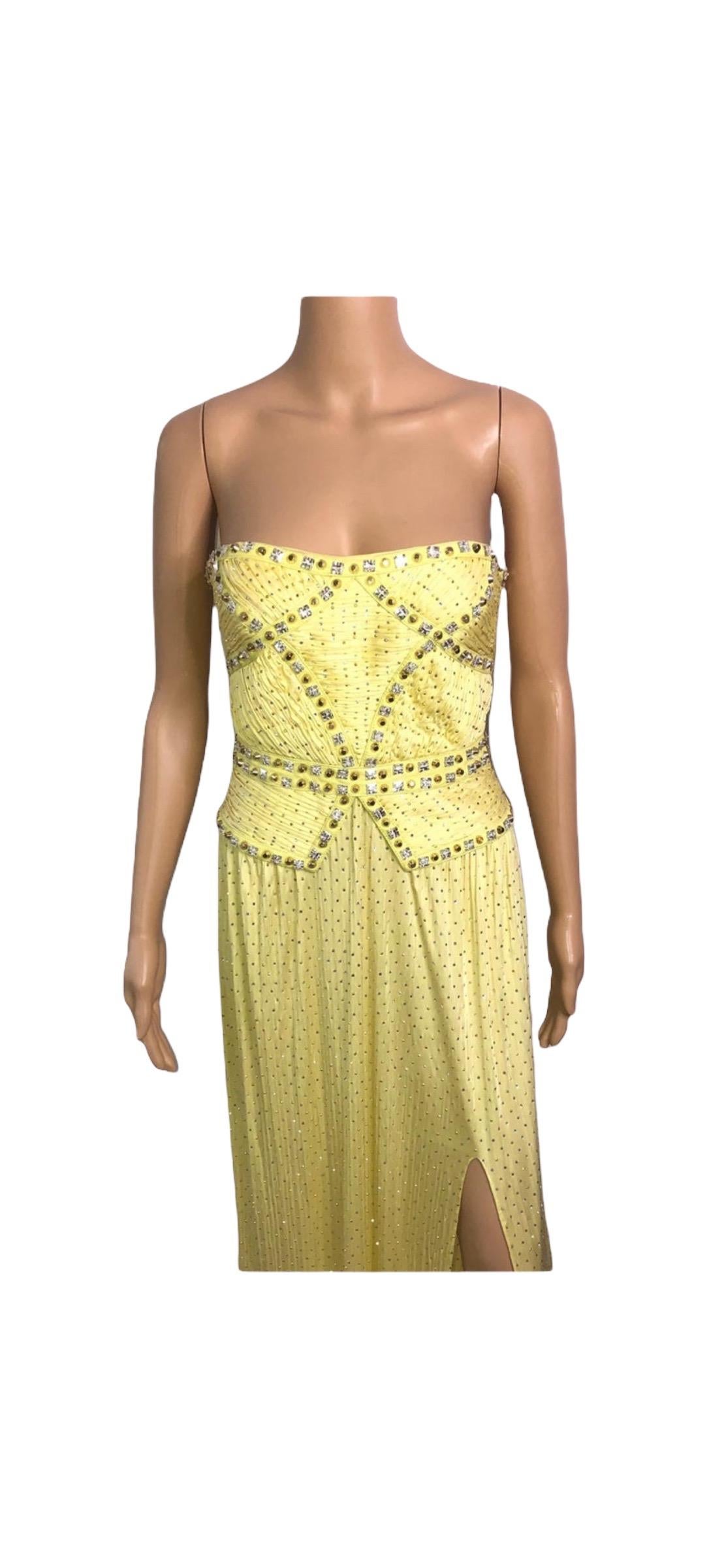 Versace S/S 2012 Runway Bustier Corset Crystal Embellished Evening Dress Gown  For Sale 8