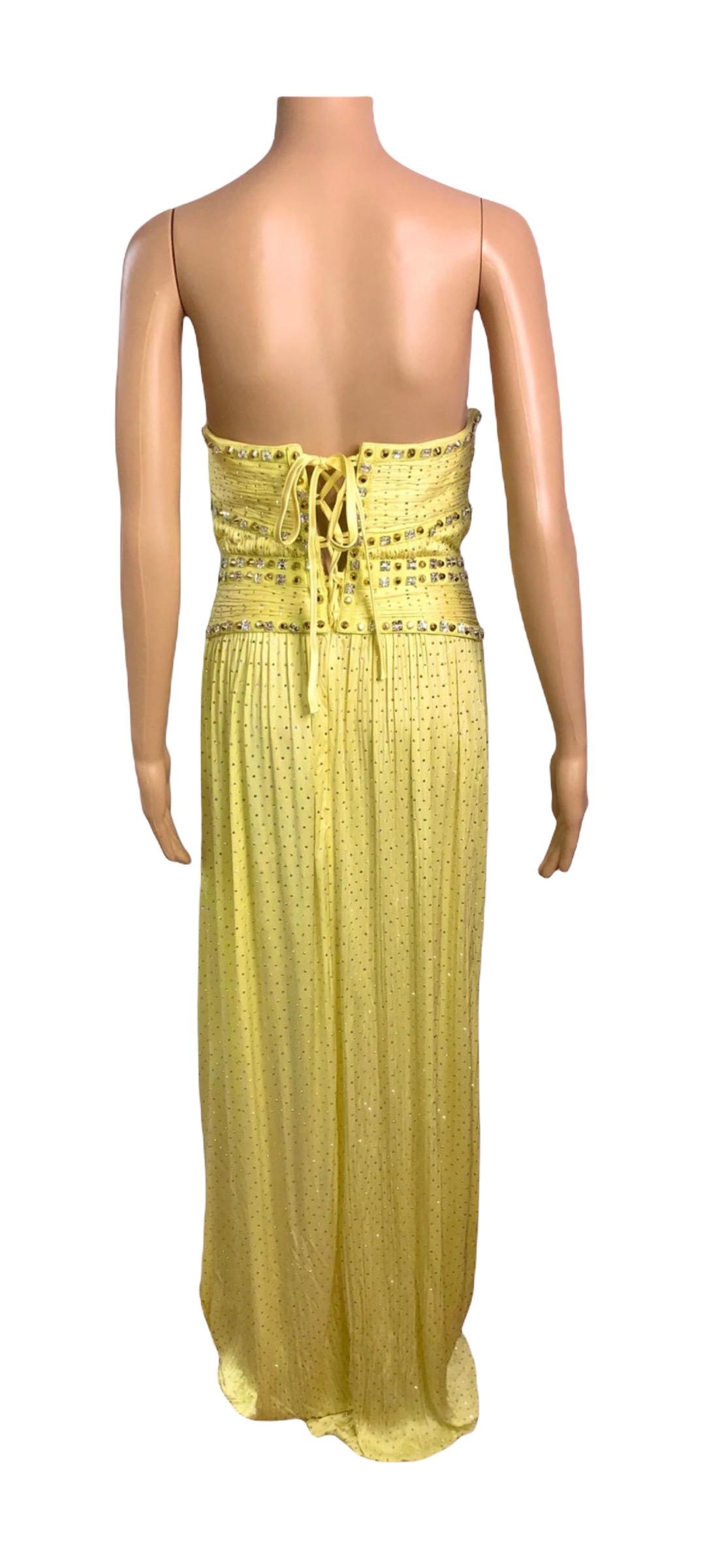 Versace S/S 2012 Runway Bustier Corset Crystal Embellished Evening Dress Gown  For Sale 11