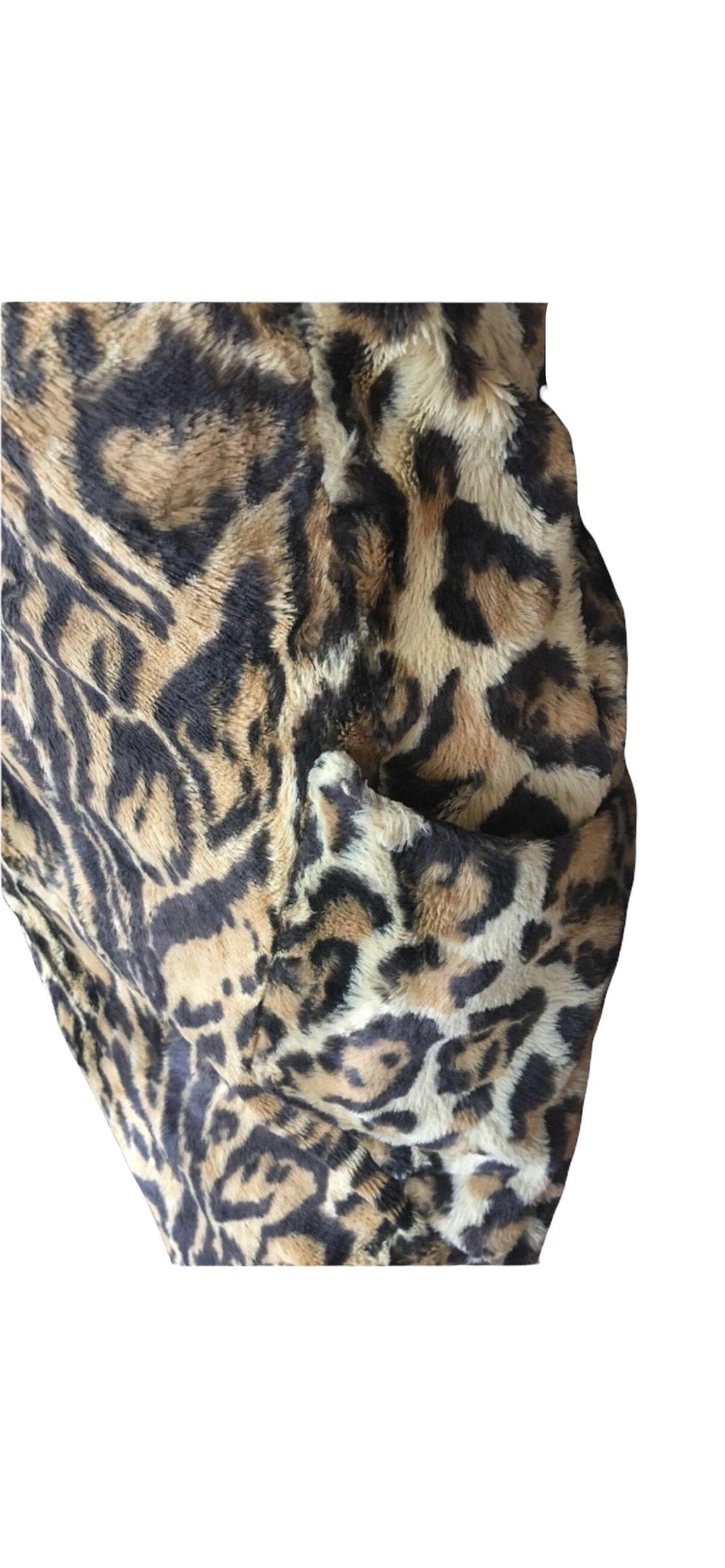 Gianni Versace F/W 1996 Runway Vintage Faux Fur Leopard Dress 3