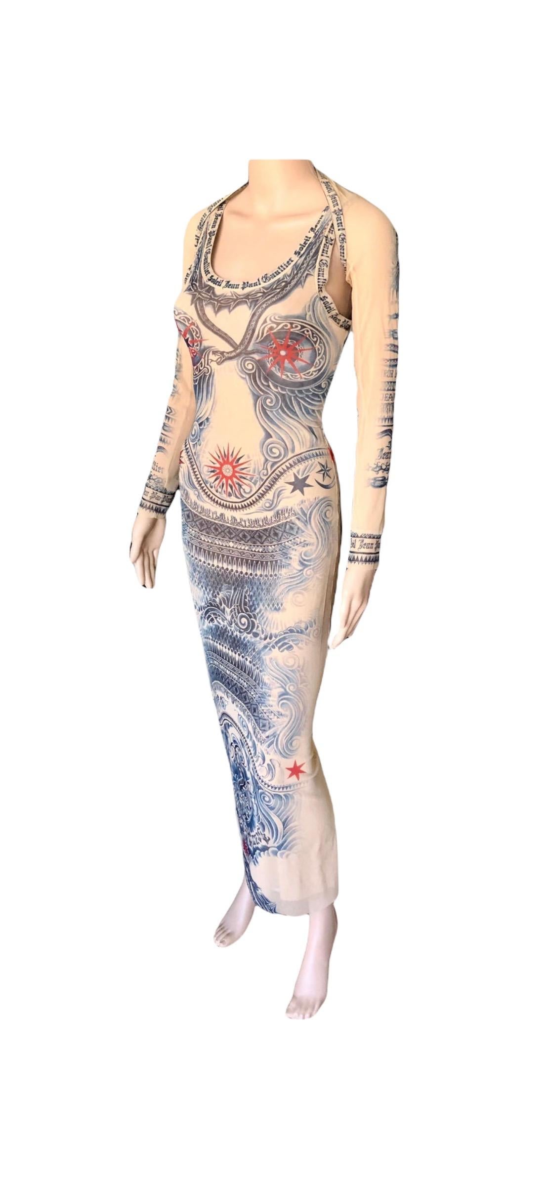 Jean Paul Gaultier Soleil Vintage Tattoo Bodycon Mesh Bolero and Maxi Dress 2 Piece Set Size M/L

Please note the size tag has been removed from the dress. The bolero is size L.

