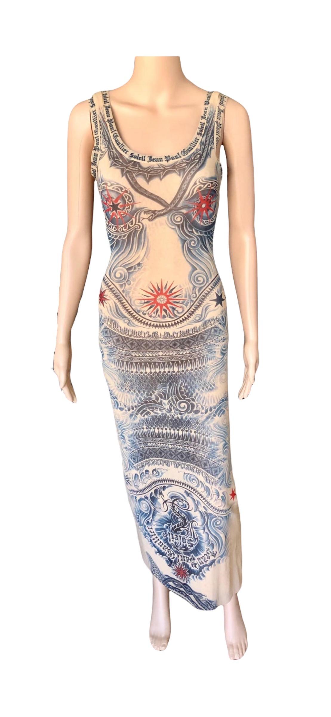Jean Paul Gaultier Soleil Vintage Tattoo Bodycon Mesh Bolero Dress 2 Piece Set 3