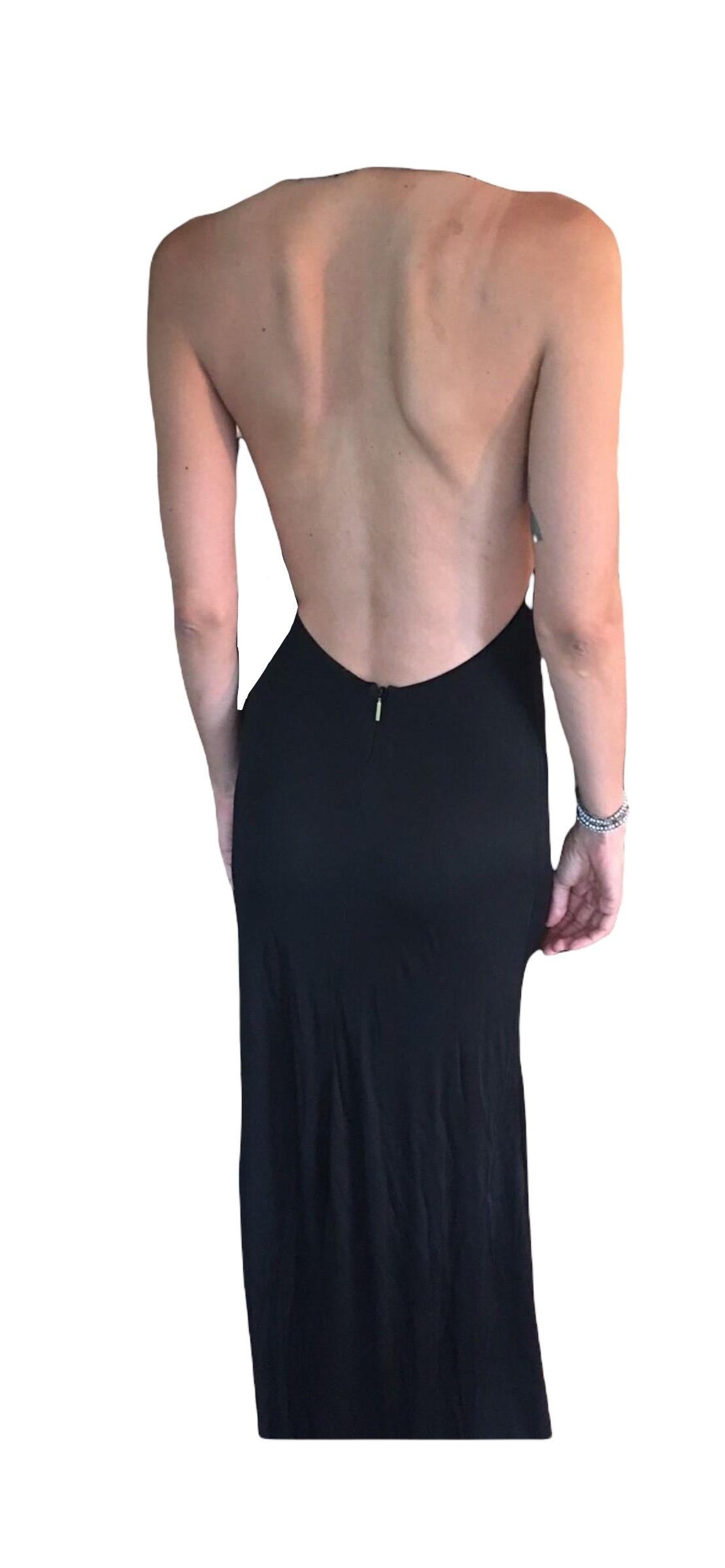 Roberto Cavalli S/S 2007 Runway Embellished Open Back Black Evening Dress Gown 5