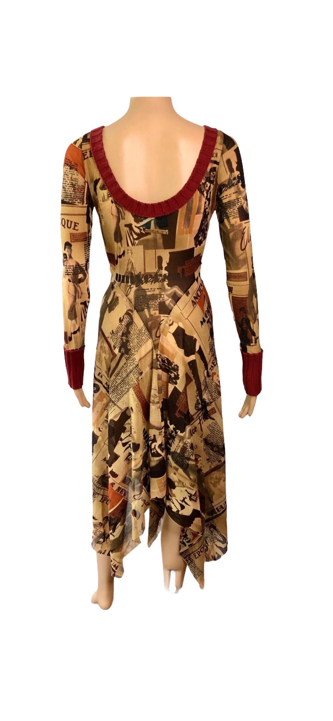 Women's or Men's Jean Paul Gaultier S/S 1996 Vintage Belle Epoque Print Mesh Maxi Dress For Sale