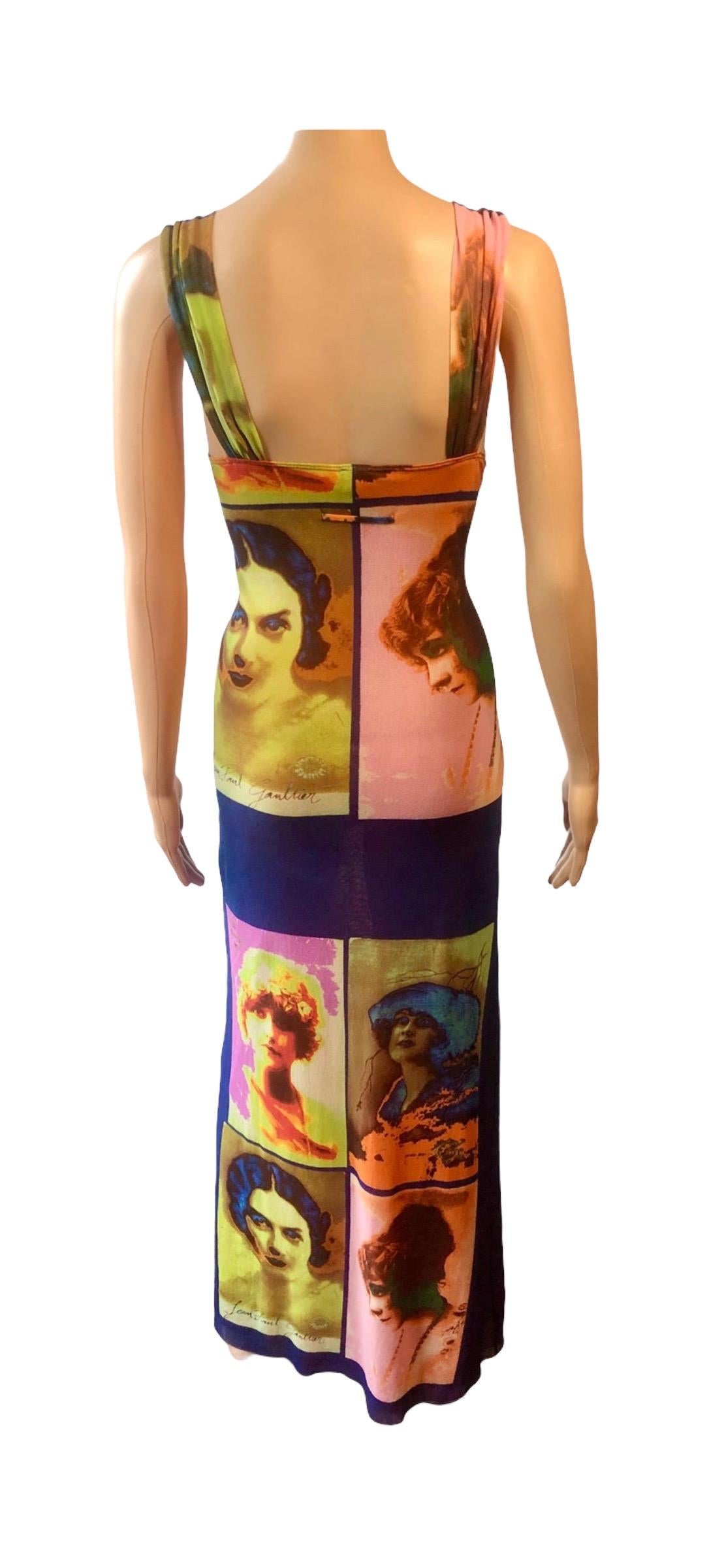 Jean Paul Gaultier Soleil S/S 2002 Vintage “Portraits” Mesh Maxi Dress  For Sale 6