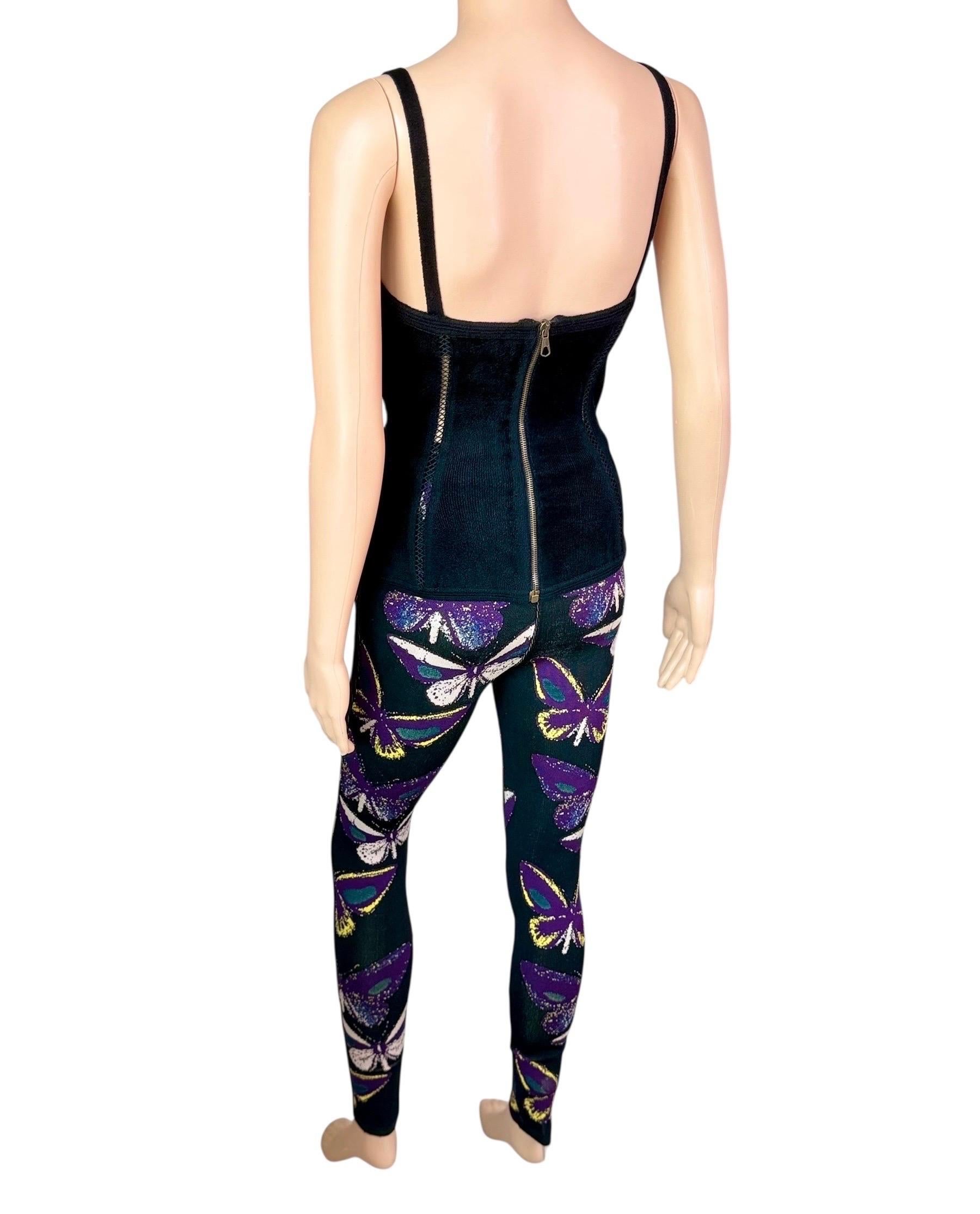 Azzedine Alaia F/W 1991 Ensemble 2 pièces Bustier Corset Top et Leggings en vente 2