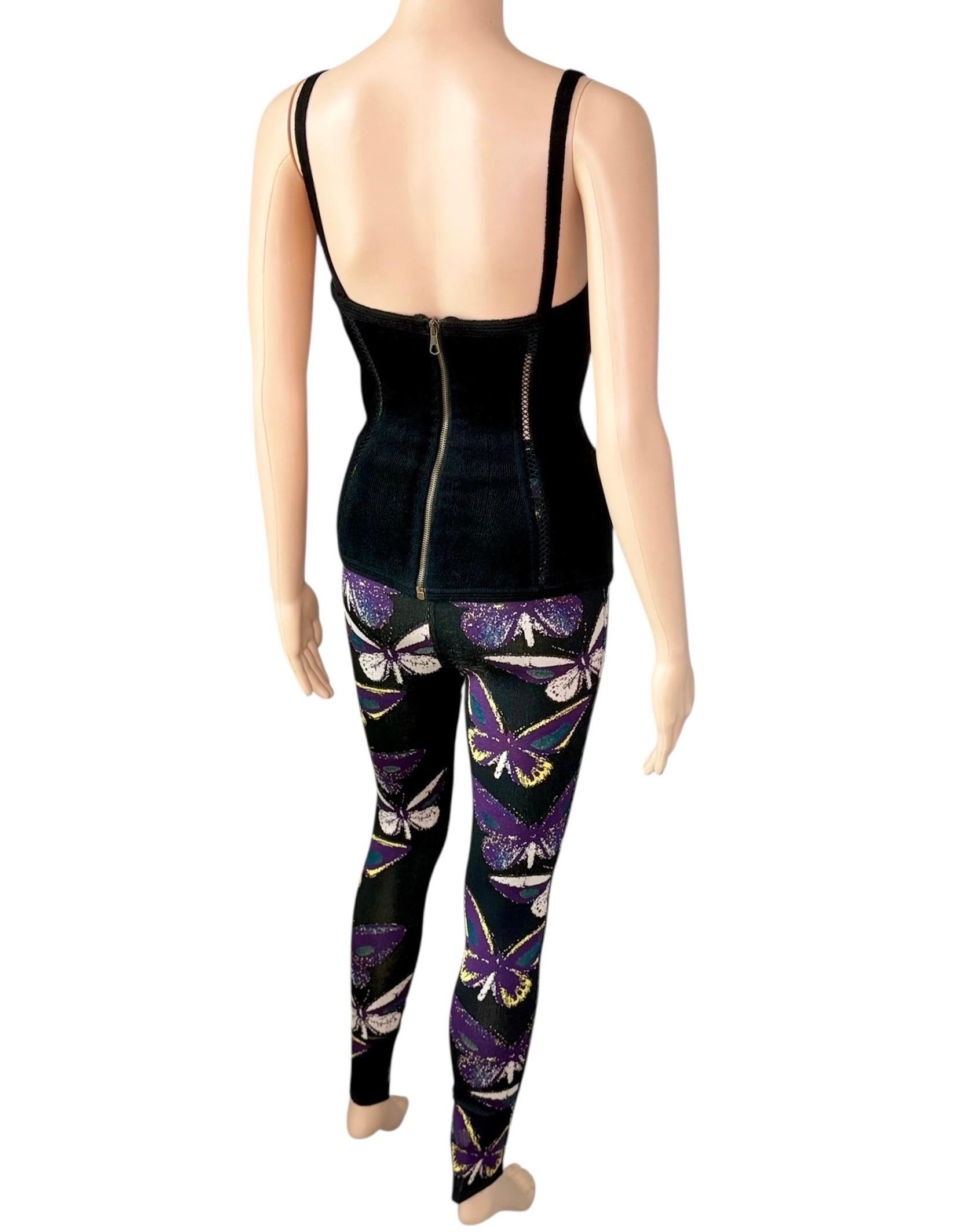 Azzedine Alaia F/W 1991 Ensemble 2 pièces Bustier Corset Top et Leggings en vente 5