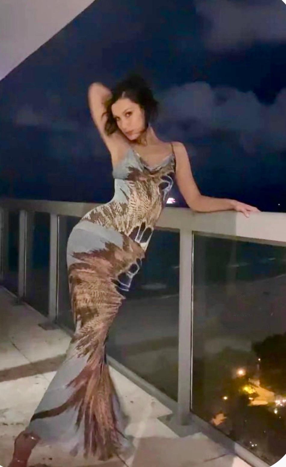 Roberto Cavalli A/I 2004 Top bustier con corsetto e gonna di seta, set di 2 pezzi in vendita 8