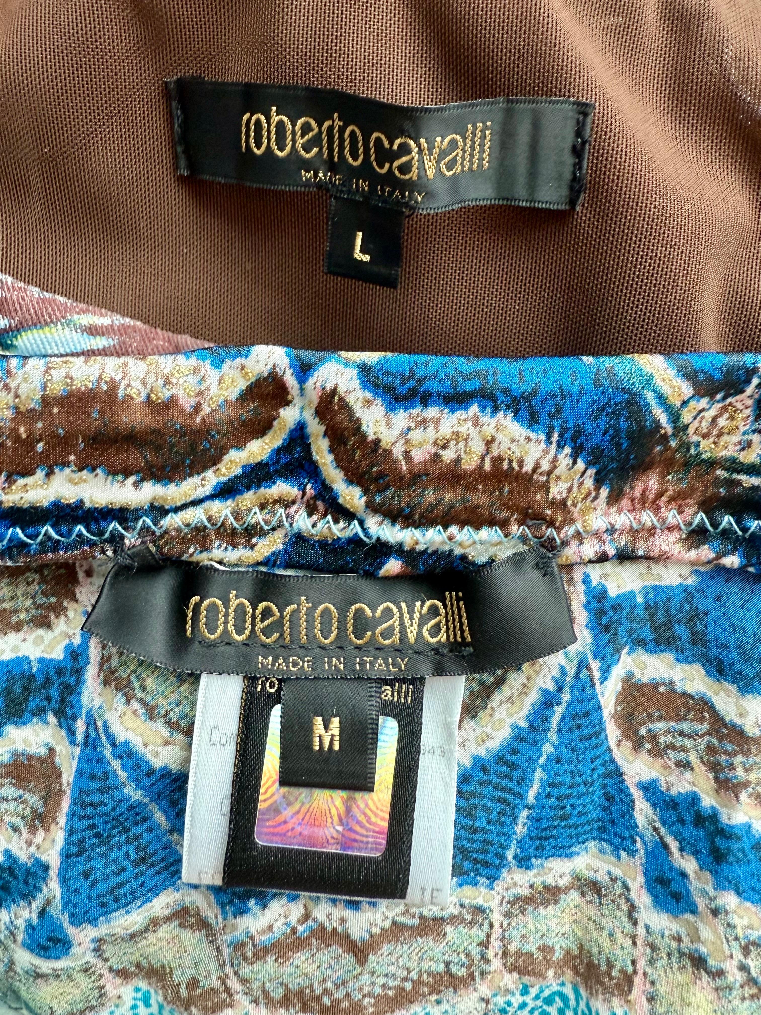 Roberto Cavalli A/I 2004 Top bustier con corsetto e gonna di seta, set di 2 pezzi in vendita 7