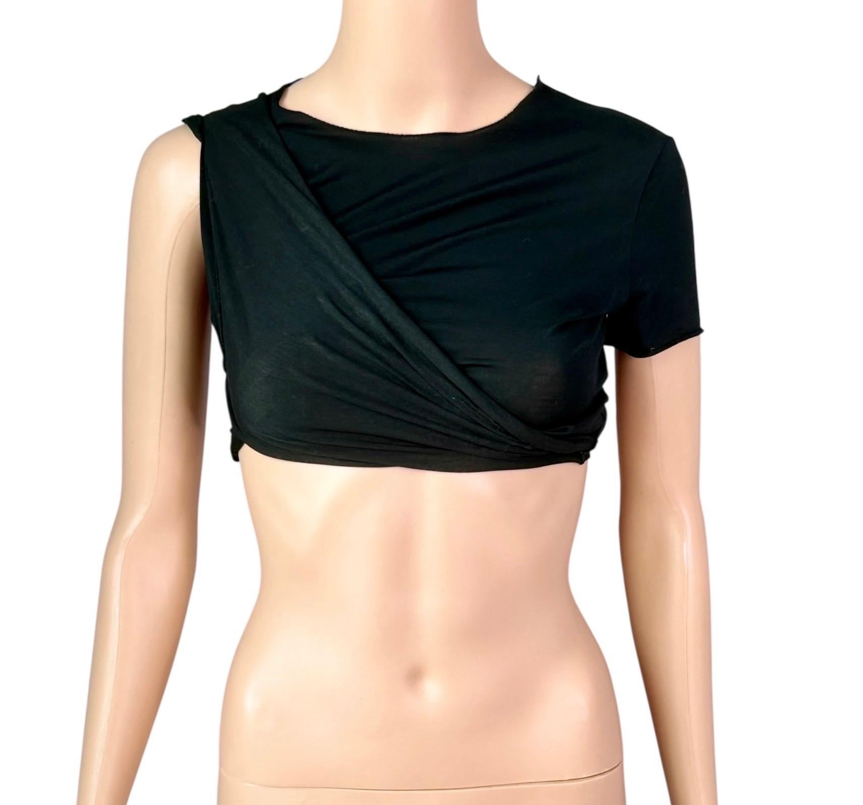 da uomo o donna Gucci by Tom Ford per la P/E 2001: ritaglio della passerella e micro-abito trasparente, T-Shirt Crop Top in vendita