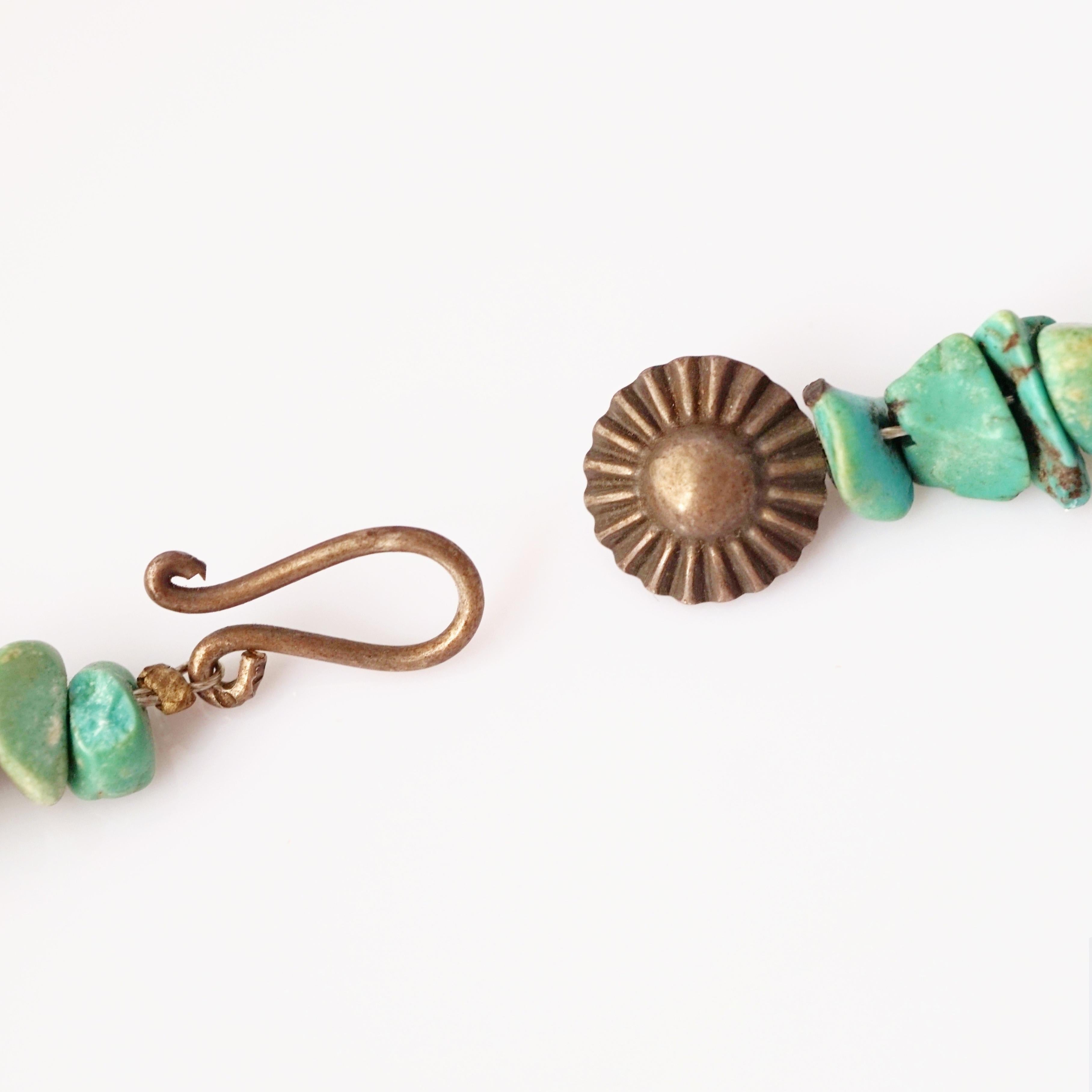 Collana di perline con gemme di turchese da 35 pollici, anni '50 In condizioni buone in vendita a McKinney, TX