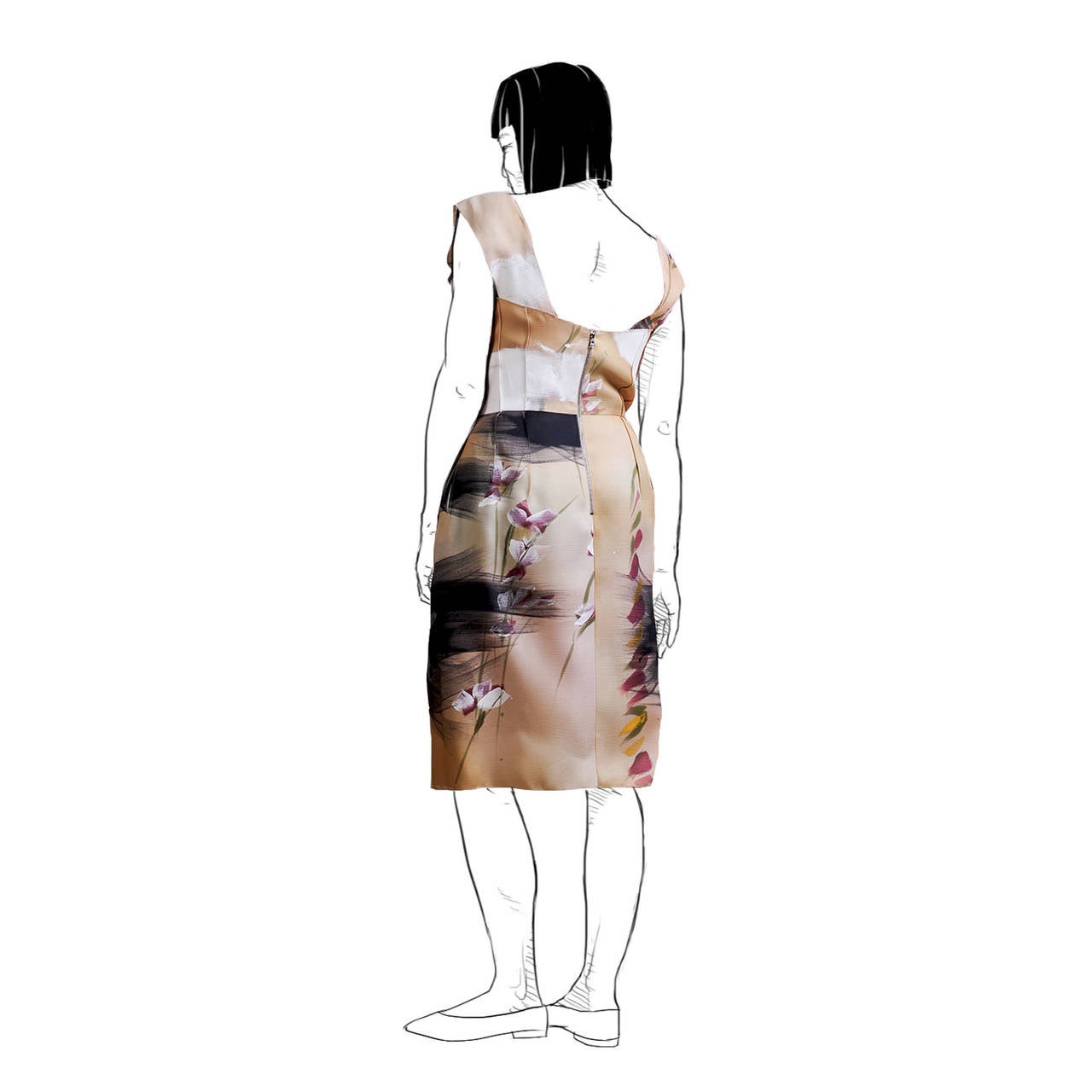 Brown DOLCE & GABBANA Hand painted dress - Limited edition N.93/150 For Sale