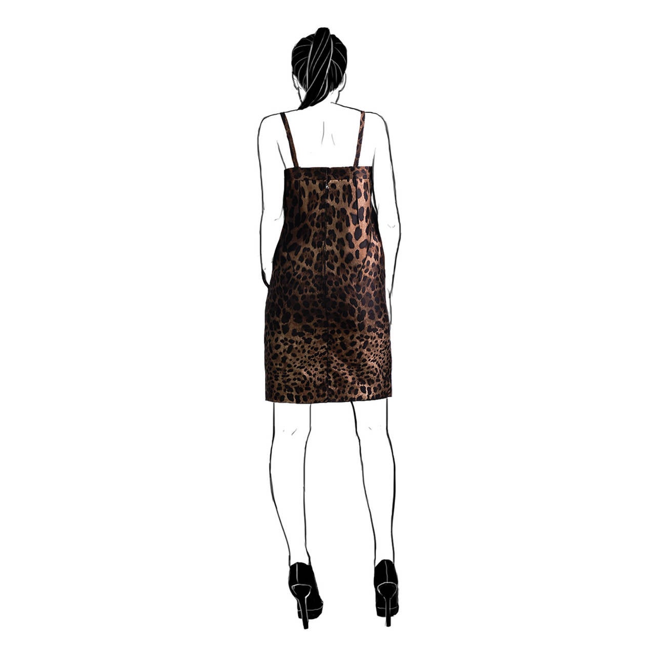 DOLCE & GABBANA Leopard Print Silk Dress In New Condition For Sale In Berlin, Berlin