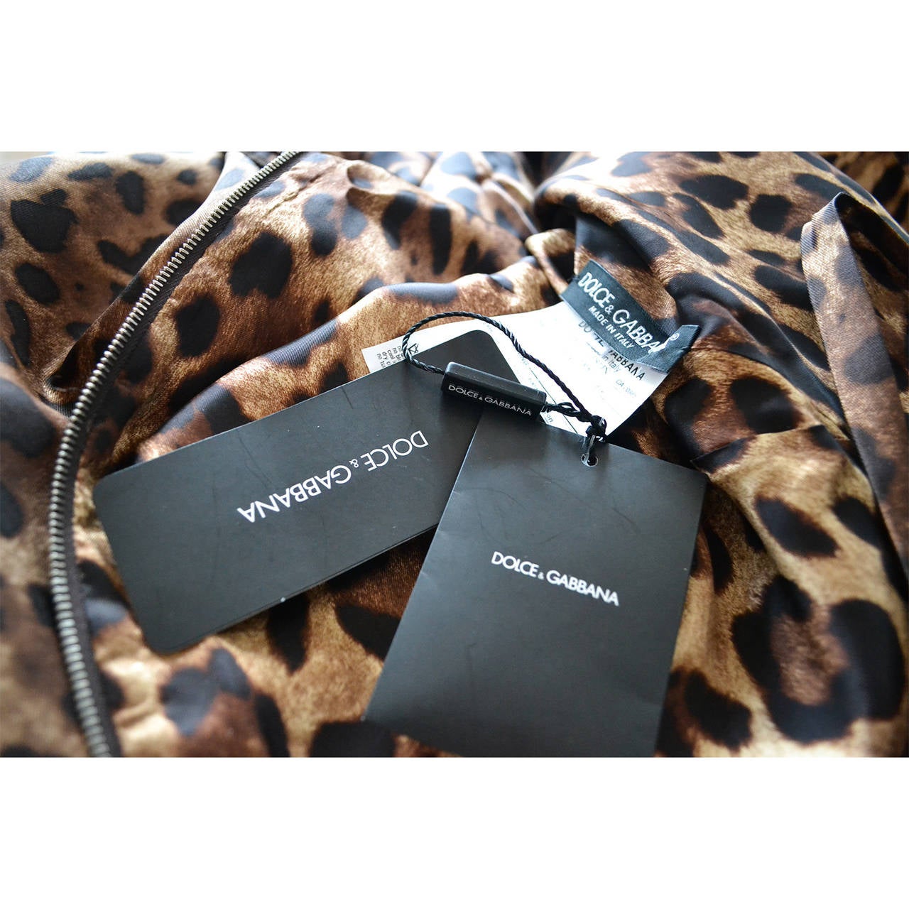 DOLCE & GABBANA Leopard Print Silk Dress For Sale 1