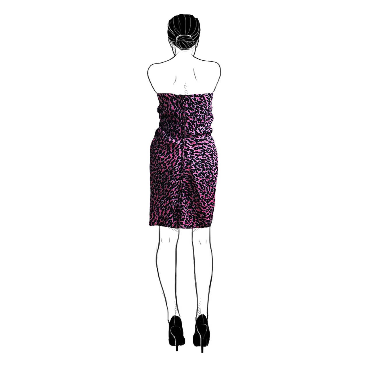 Black LANVIN Leopard Print Cocktail Dress For Sale