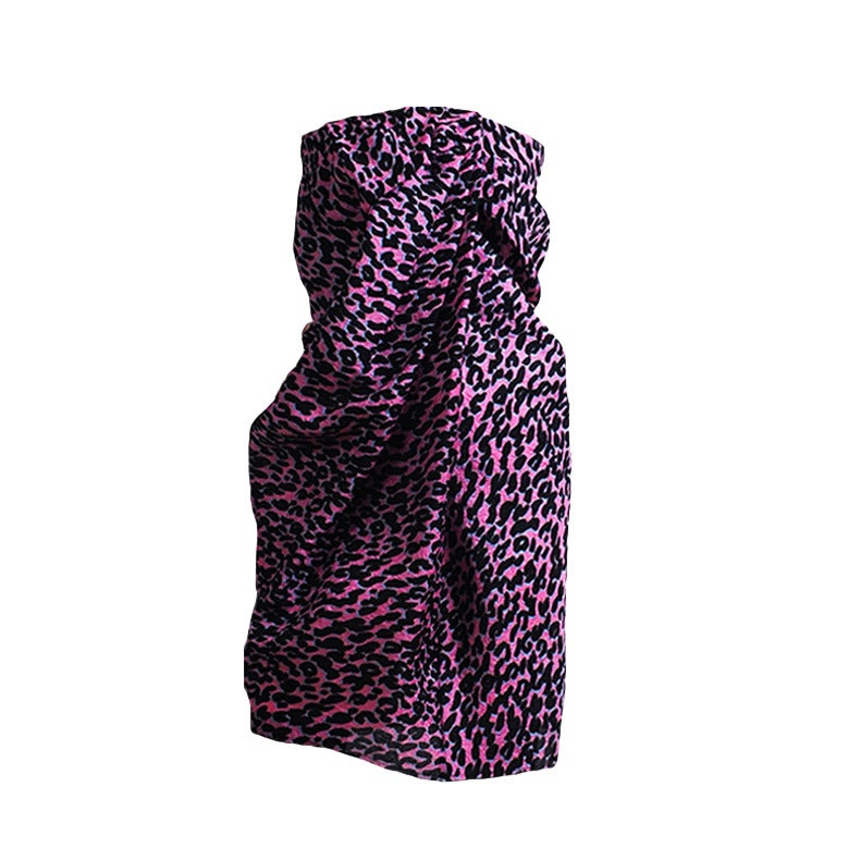 LANVIN Leopard Print Cocktail Dress For Sale