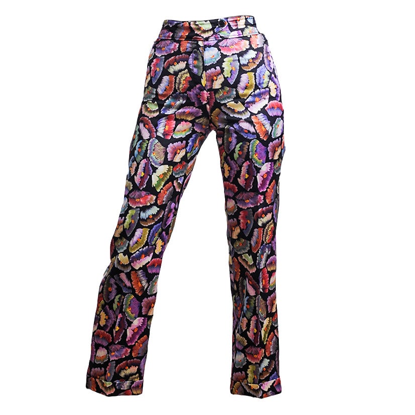 DRIES VAN NOTEN Flower Power 7/8 Trousers For Sale