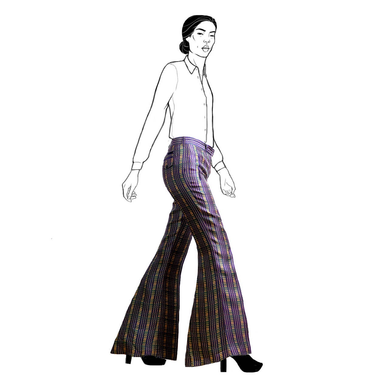 These colorful and geometric printed trousers are very rare.