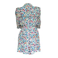 2009 Unworn Flower Power Dolce & Gabbana Trench Small Size in 100% Silk