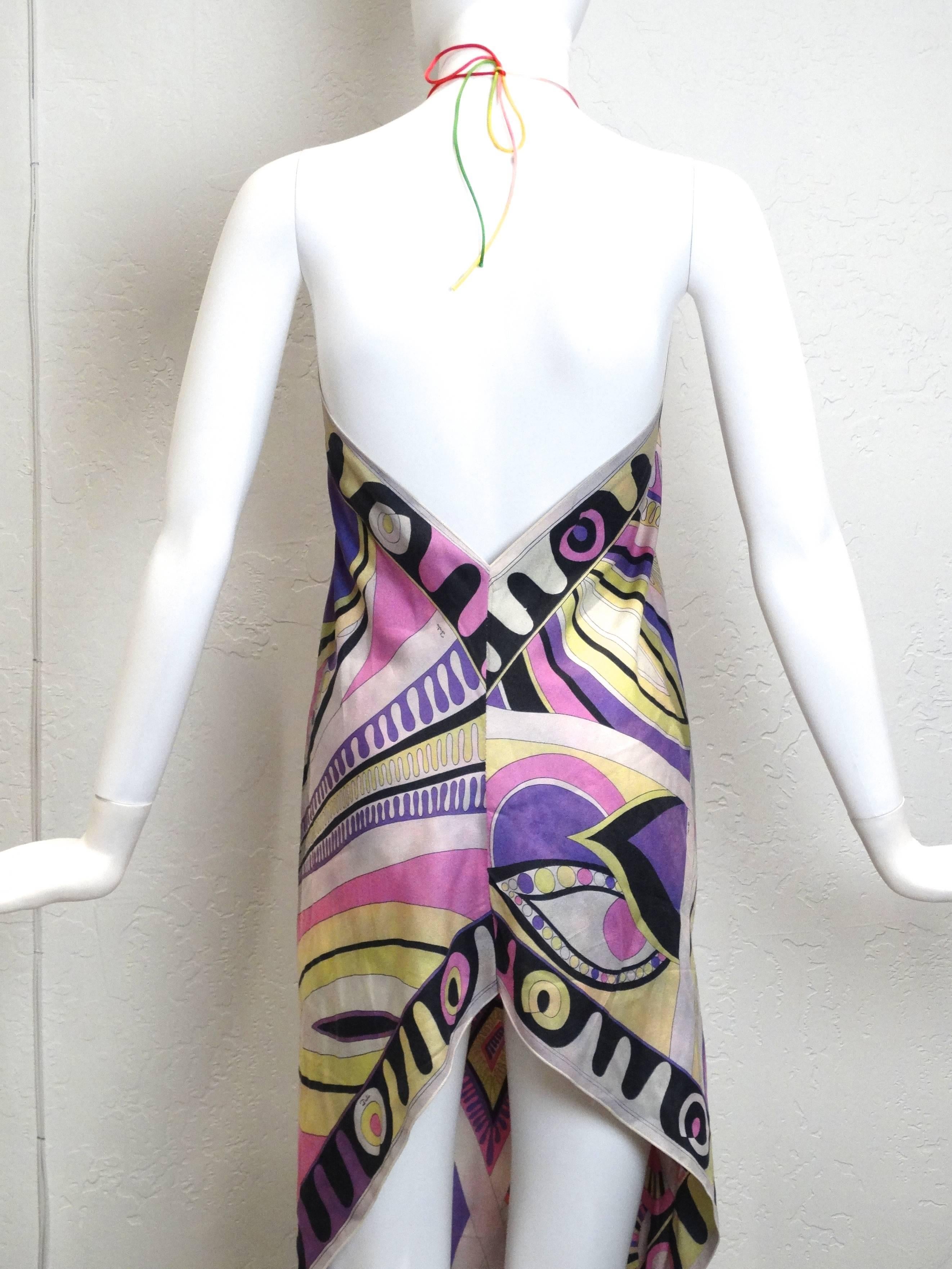 Women's 1960s Emilio Pucci Silk Crepe De Chine Halter Dress