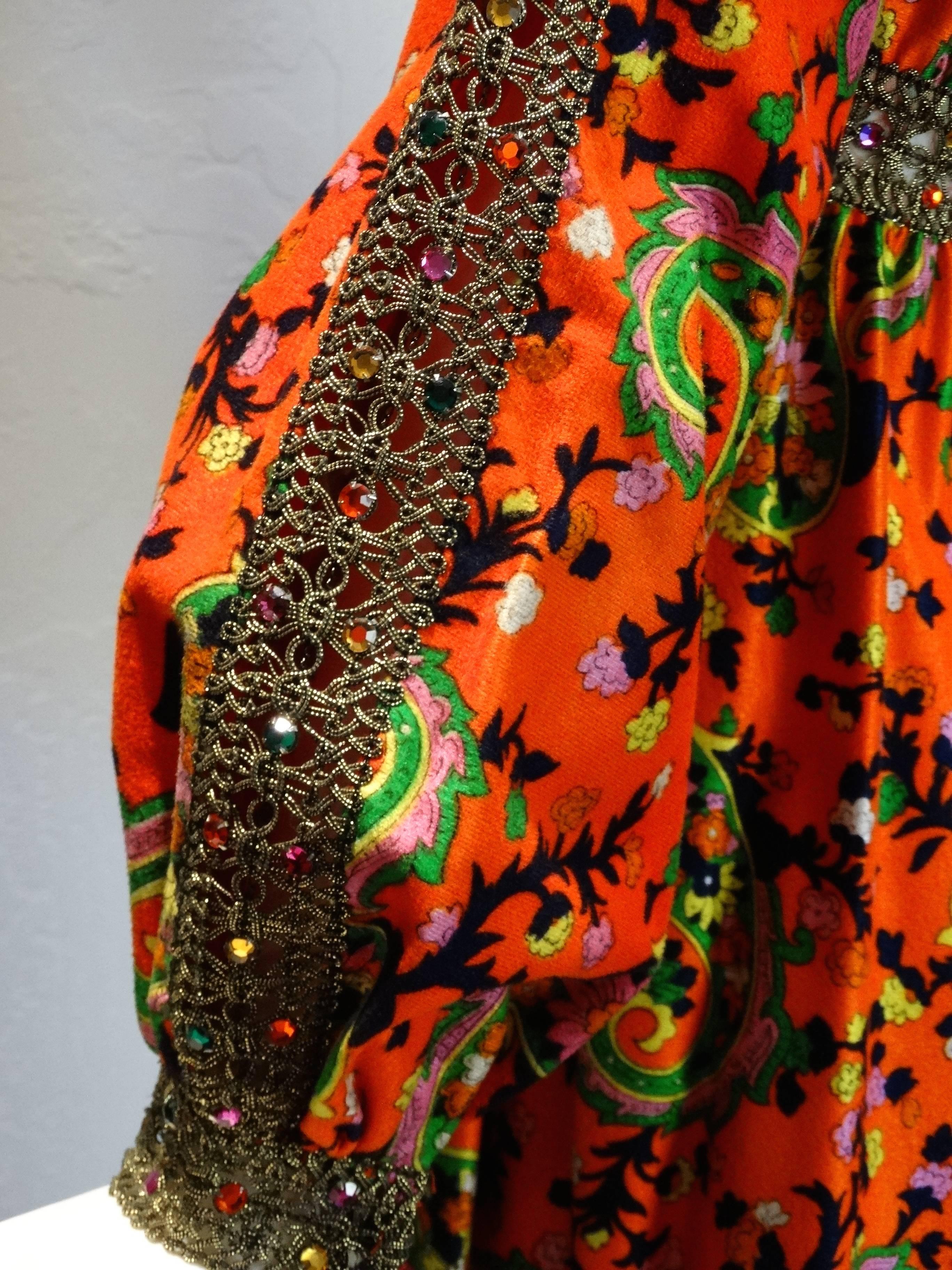1960s  Miss Magnin for I.Imagnin Bohemian Maxi Dress In Excellent Condition In Scottsdale, AZ