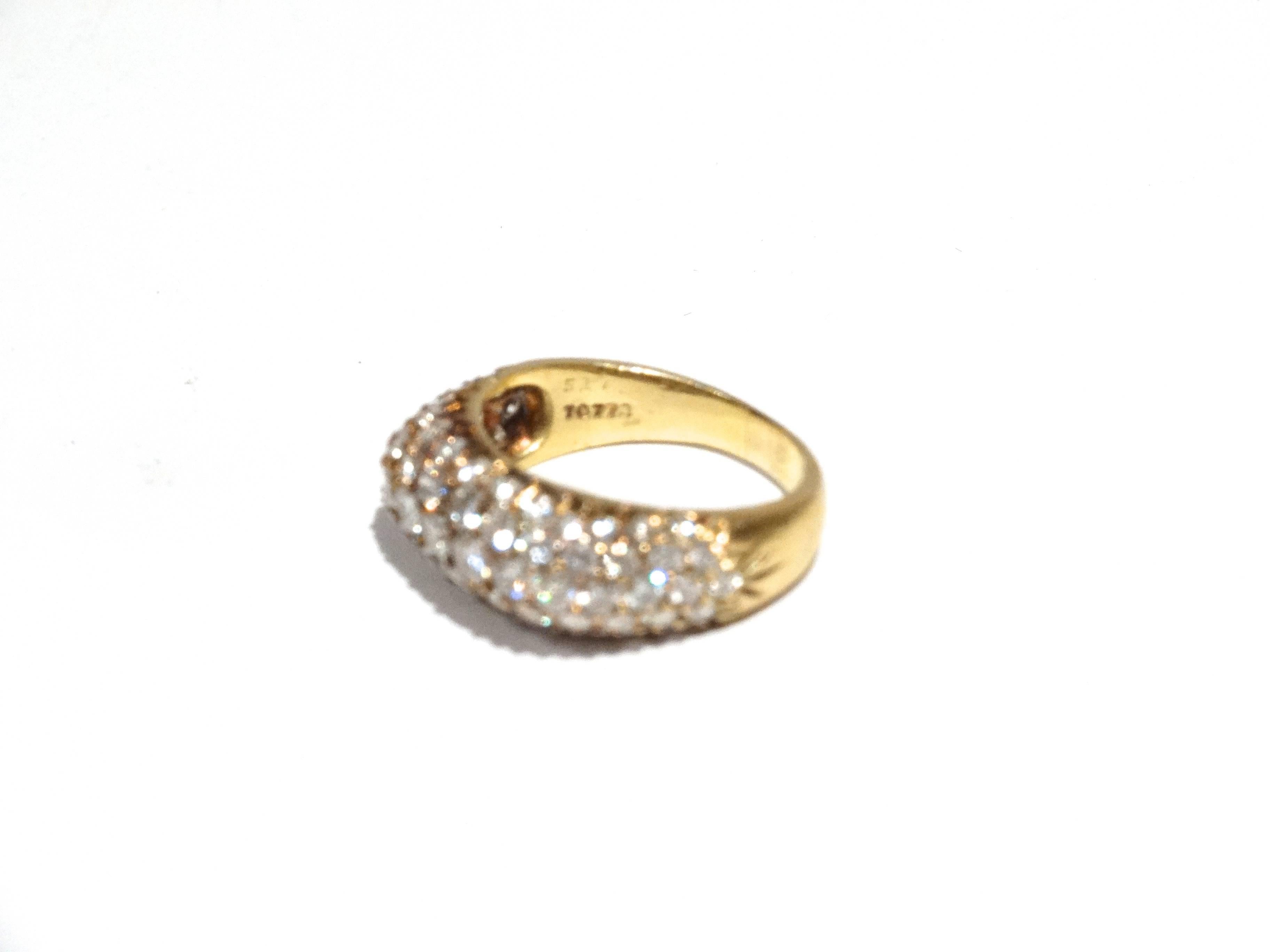 Rare Kurt Wayne 14kt Yellow Gold Diamond Cluster Dome Ring  5