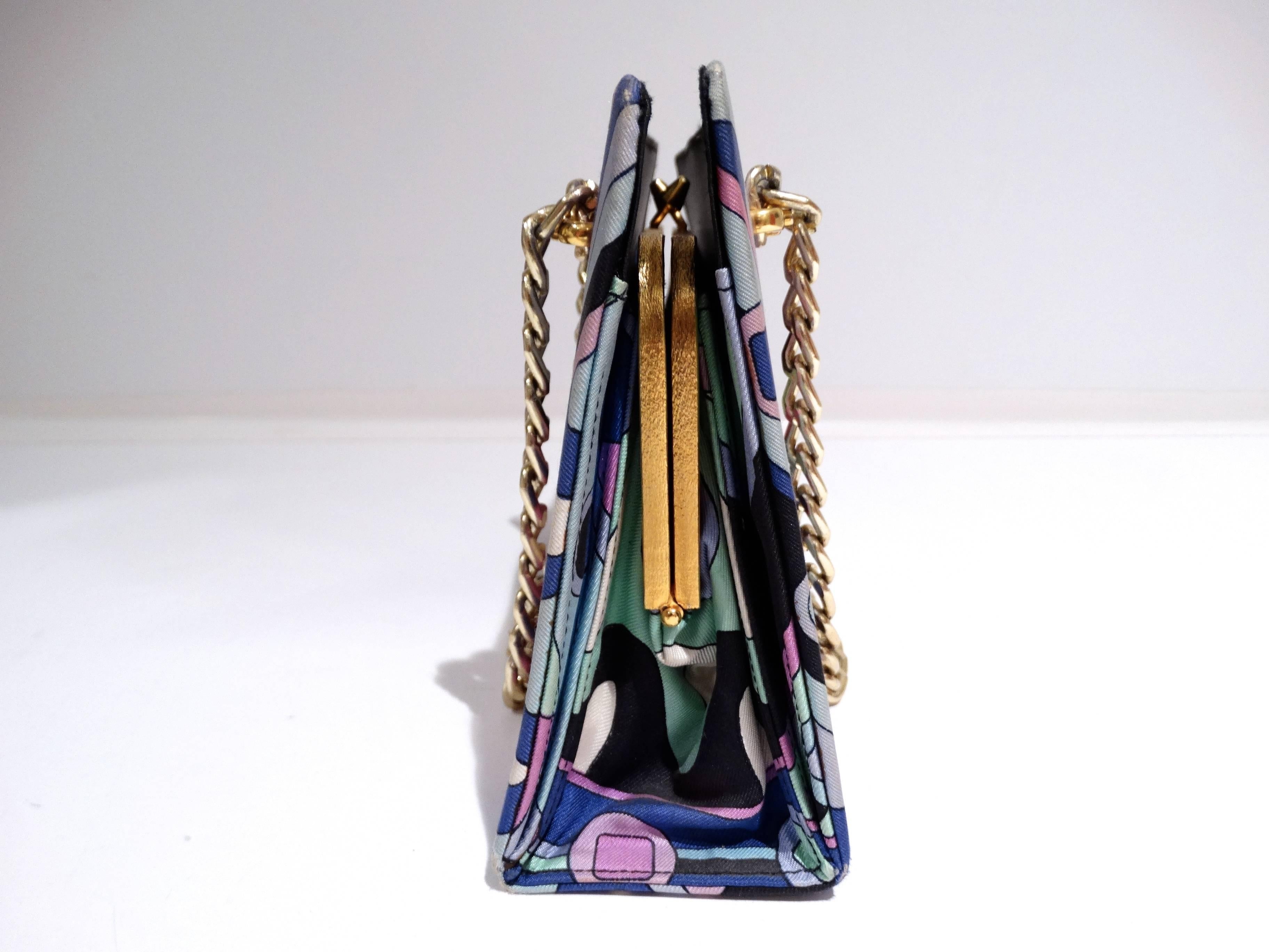 1960s Emilio Pucci Mod Print Chain Strap Handbag 1