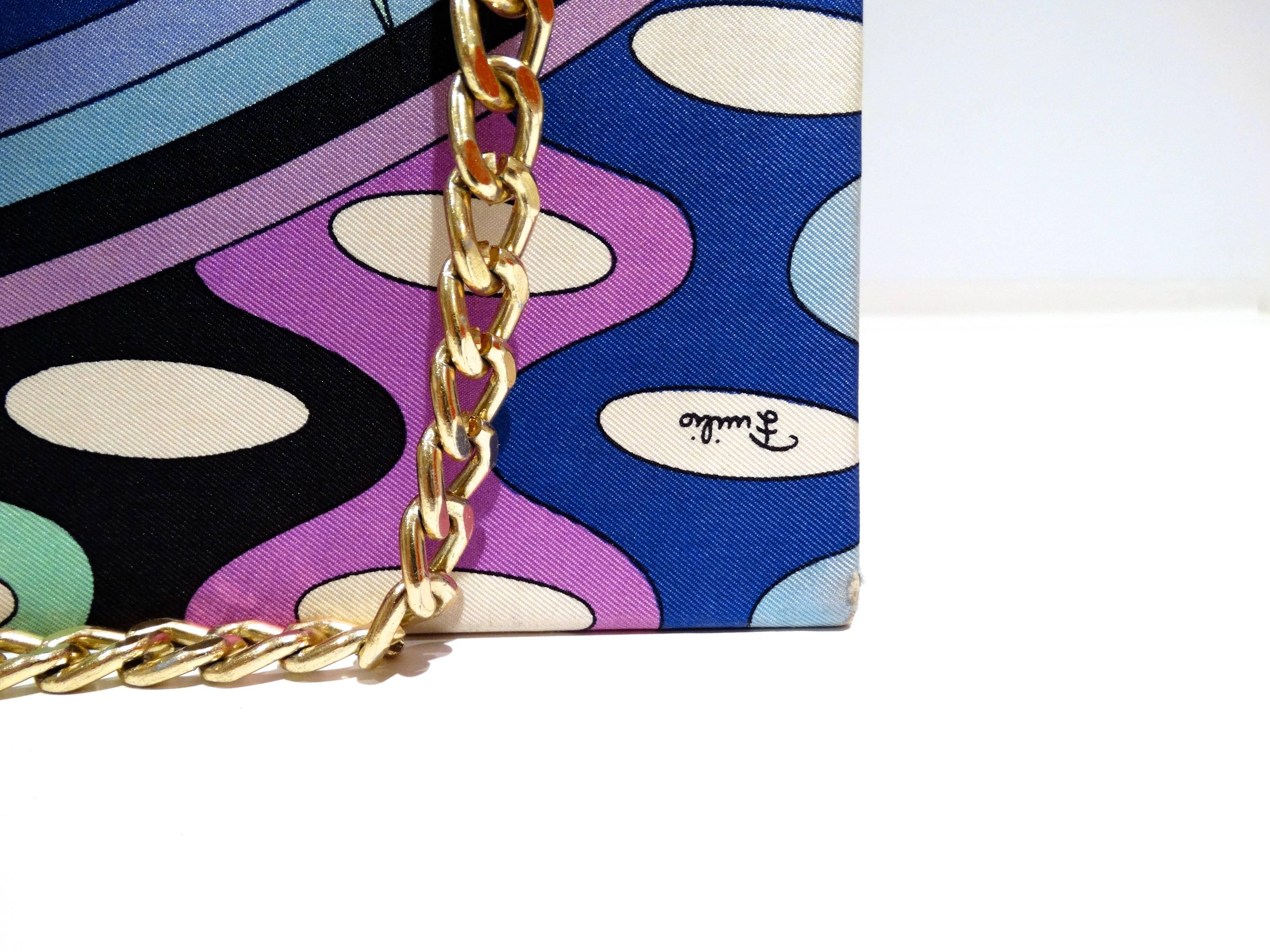 Women's 1960s Emilio Pucci Mod Print Chain Strap Handbag