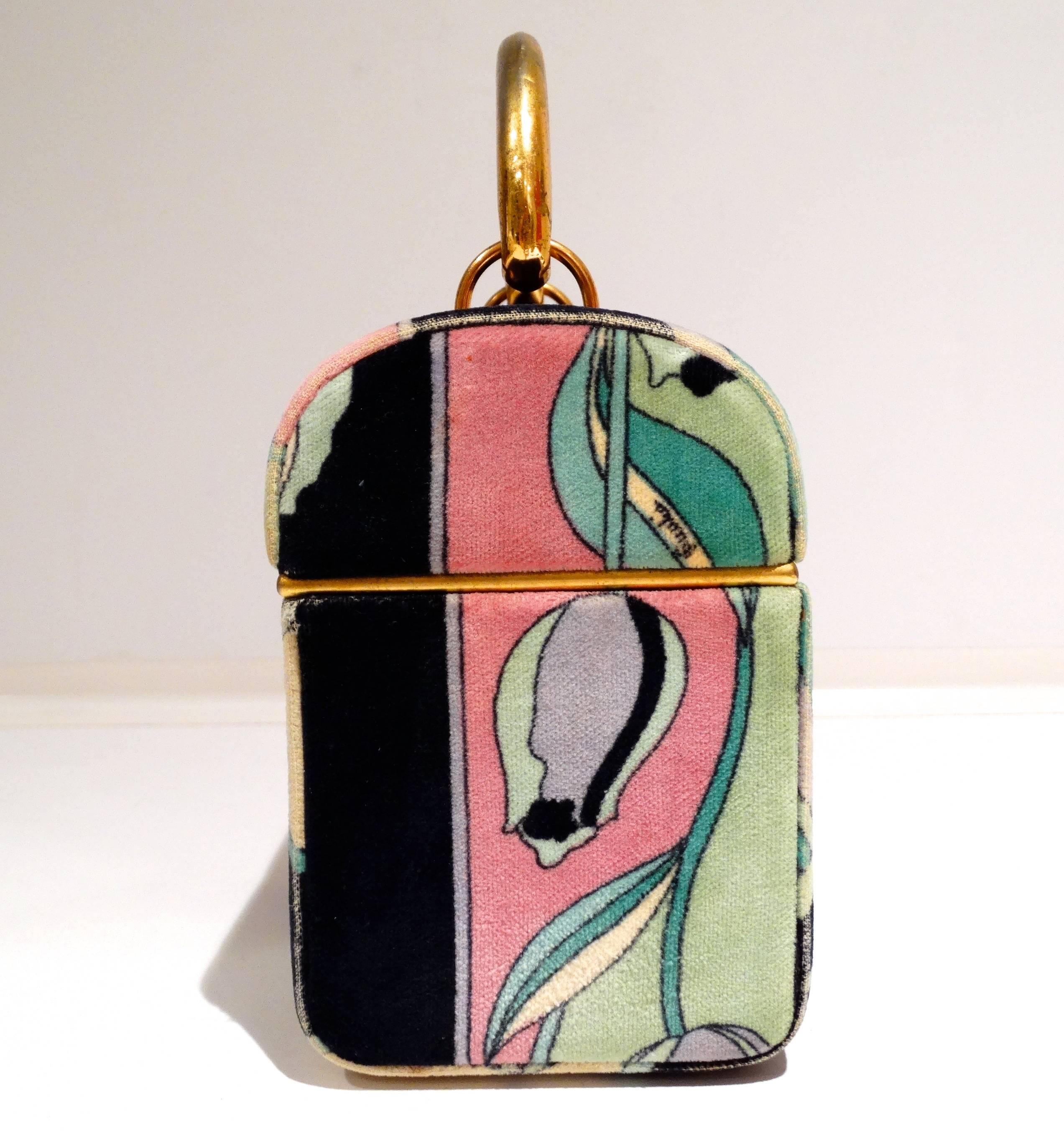1960s Emilio Pucci Velveteen Box Handbag 1