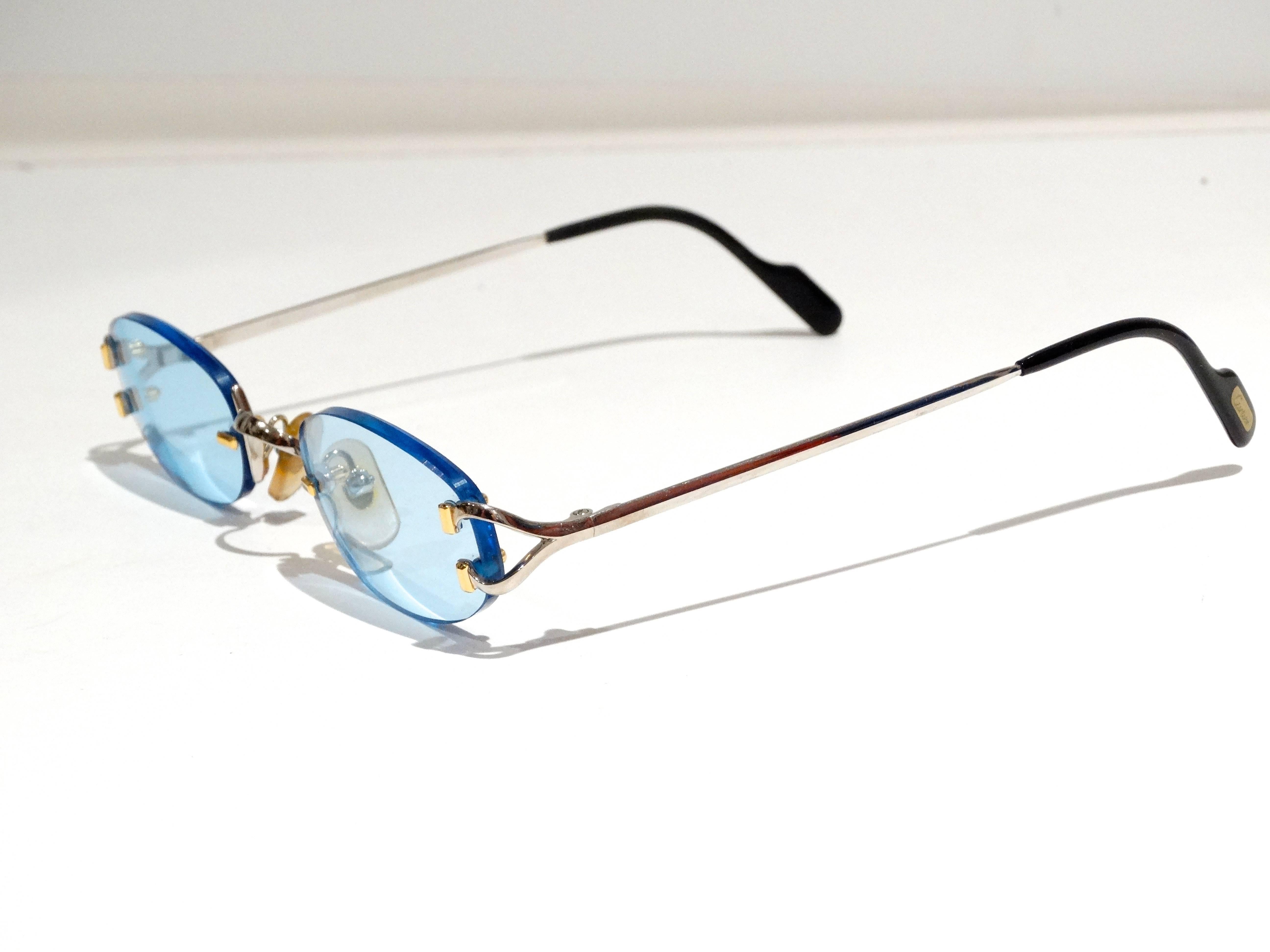 cartier glasses blue lenses