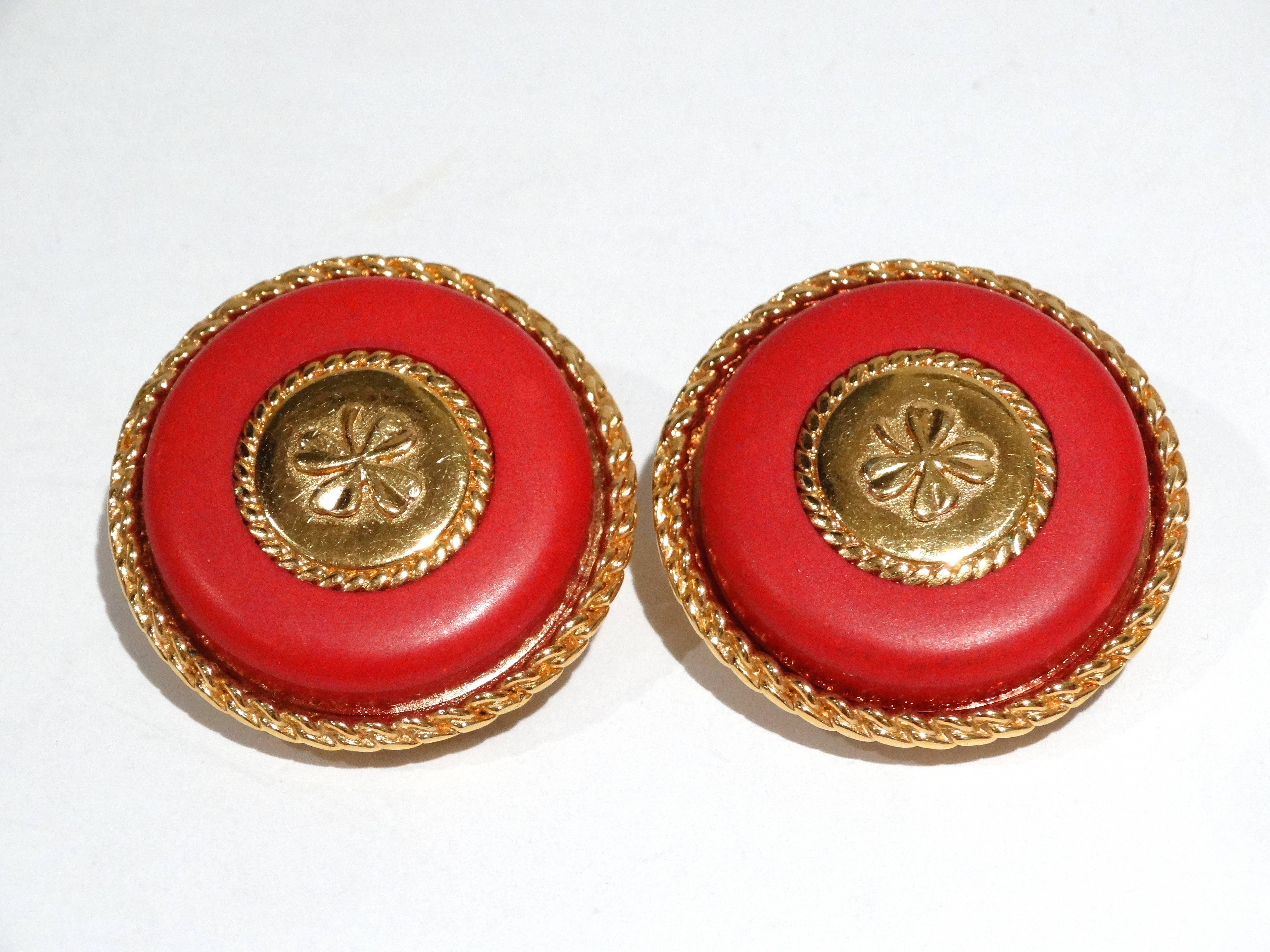 1980s Iconic Chanel Clover Earrings  1