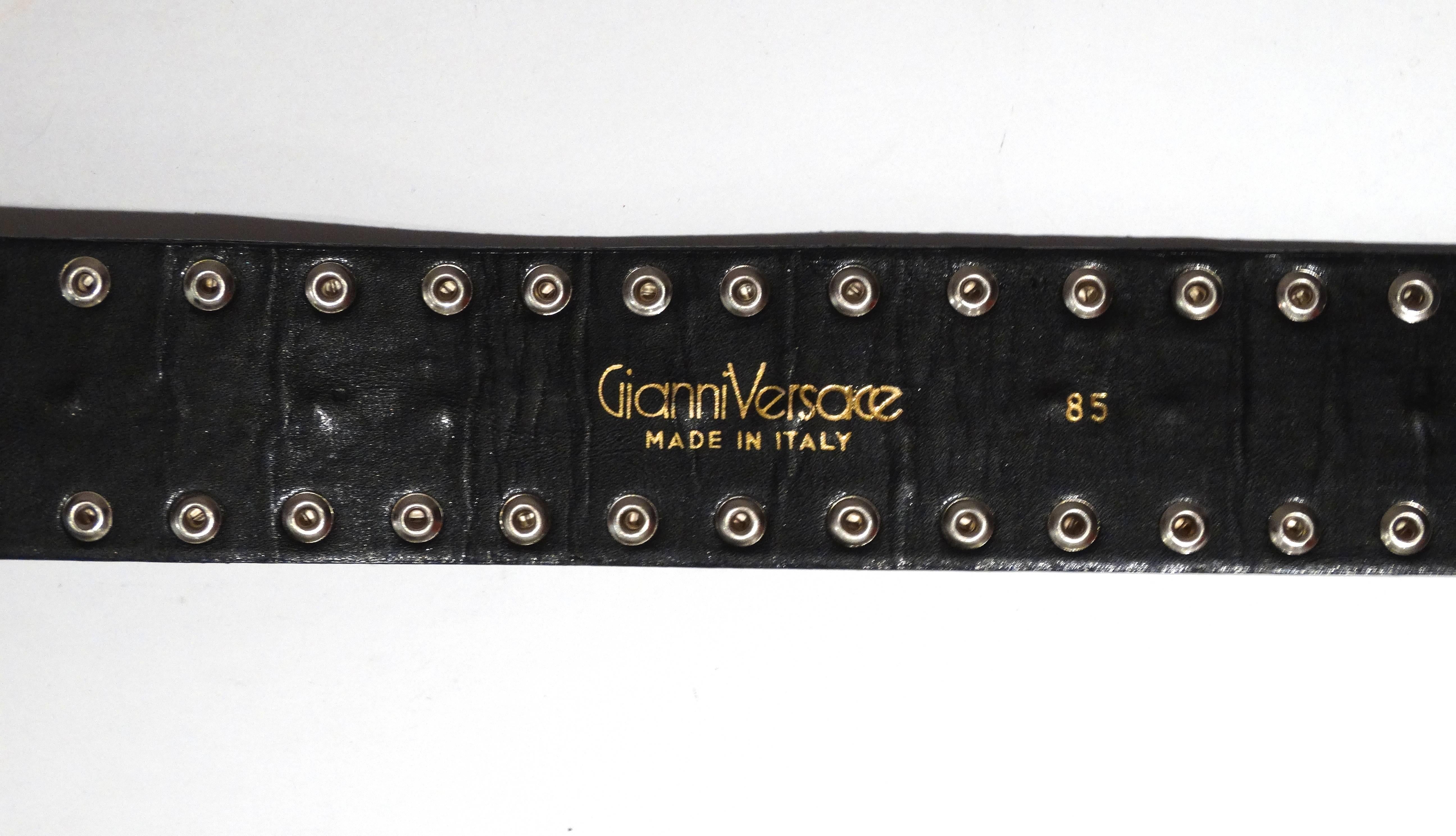 Gianni Versace Runway Motorcycle Studded Belt, 1980s  In Excellent Condition In Scottsdale, AZ