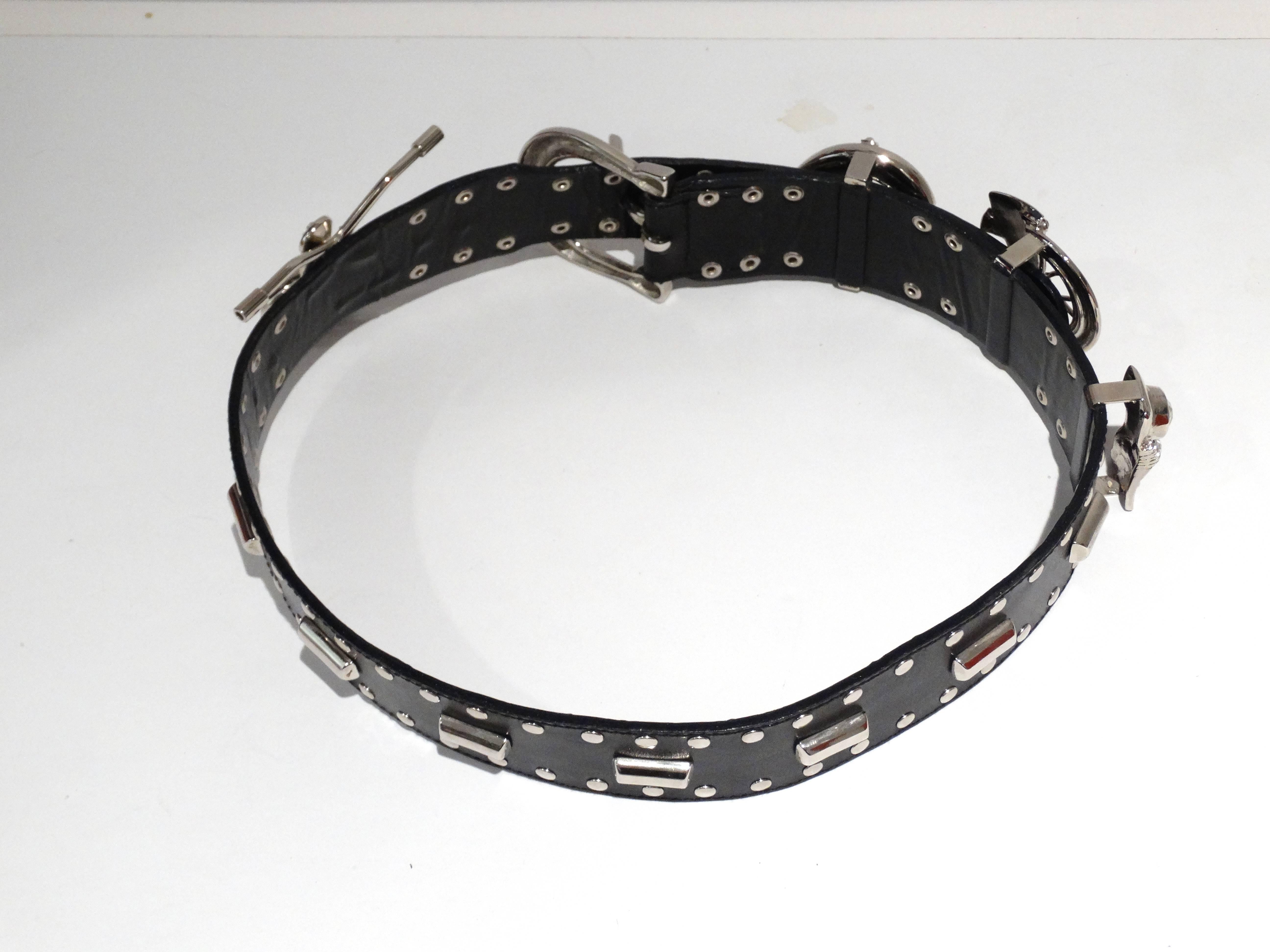 Gianni Versace Runway Motorcycle Studded Belt, 1980s 1