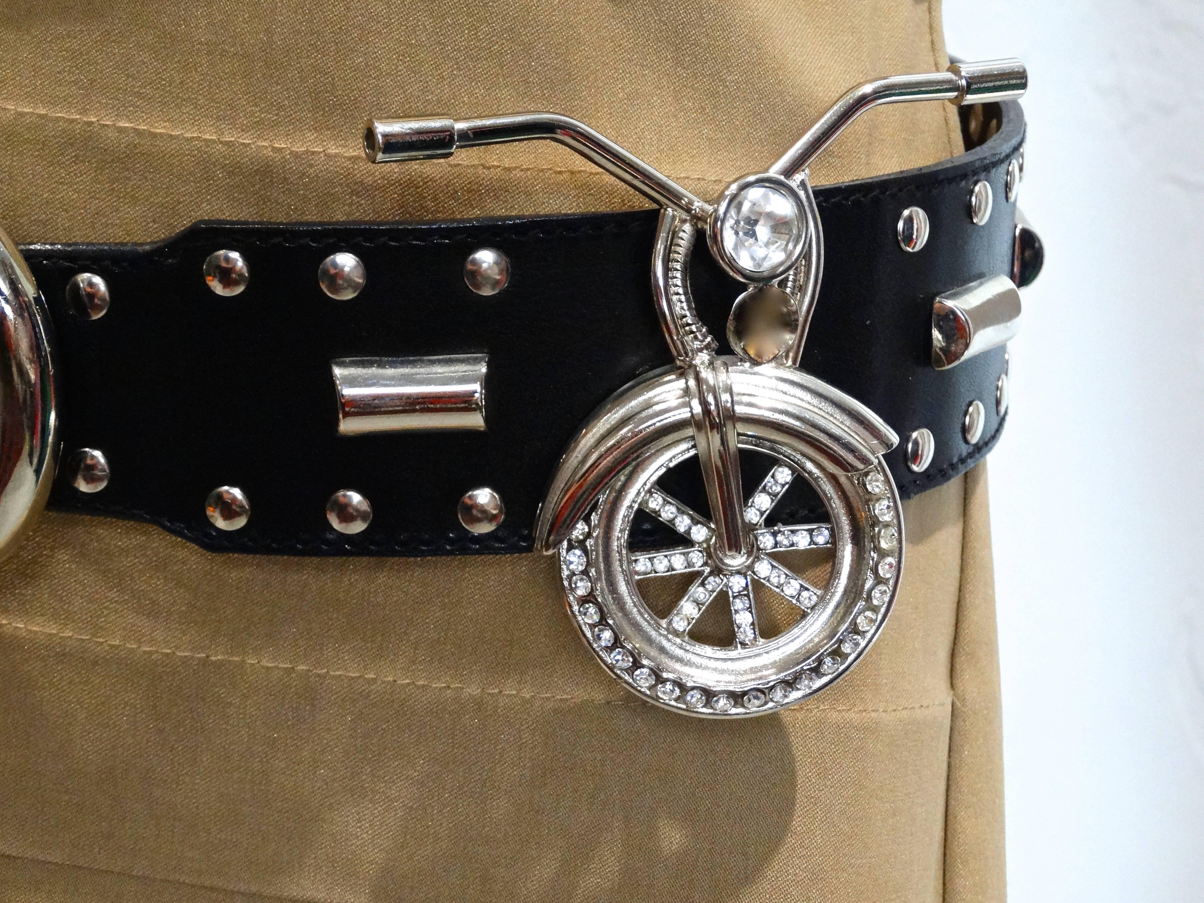 Gianni Versace Runway Motorcycle Studded Belt, 1980s 3