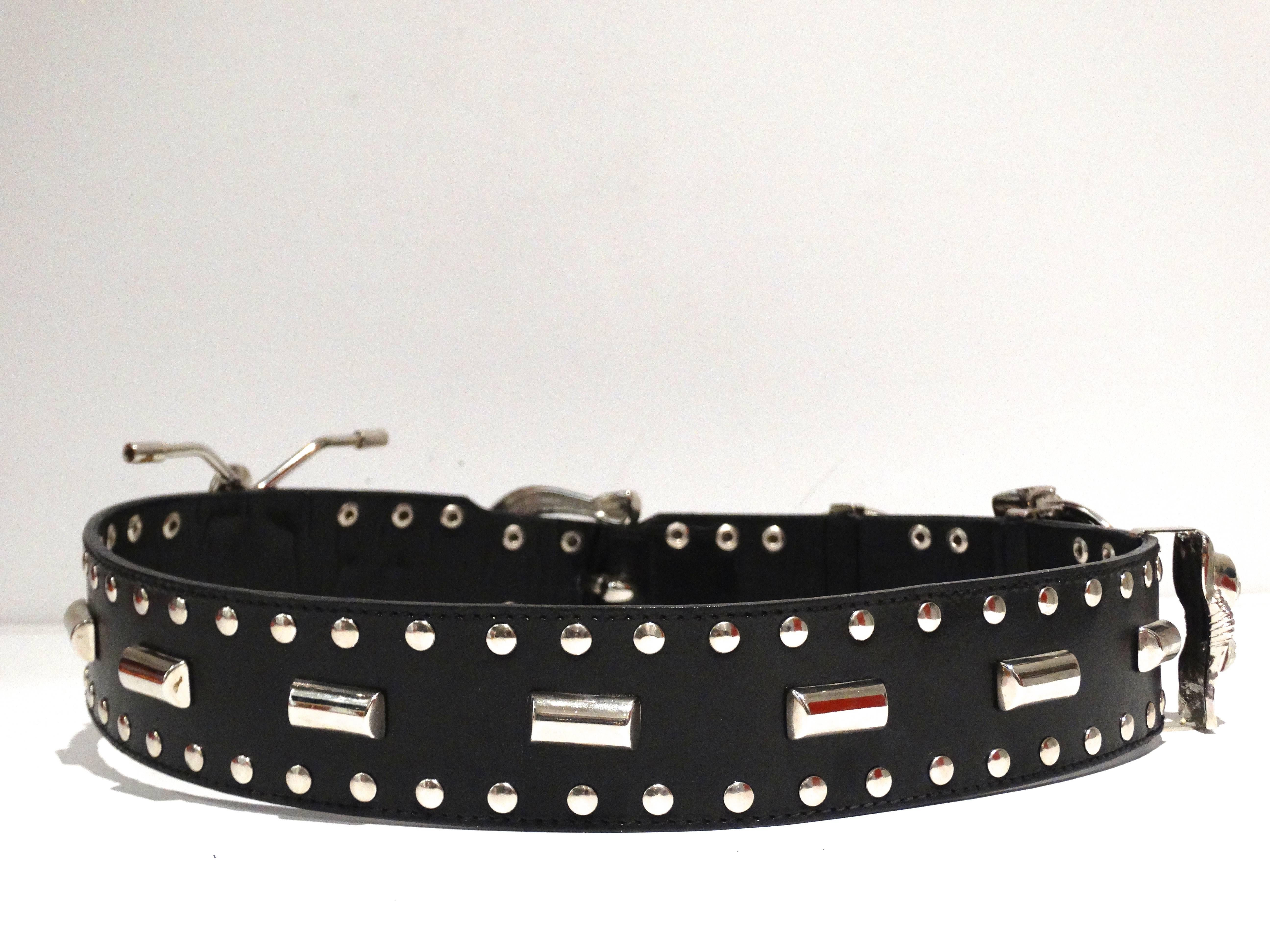 Women's or Men's Gianni Versace Runway Motorcycle Studded Belt, 1980s 