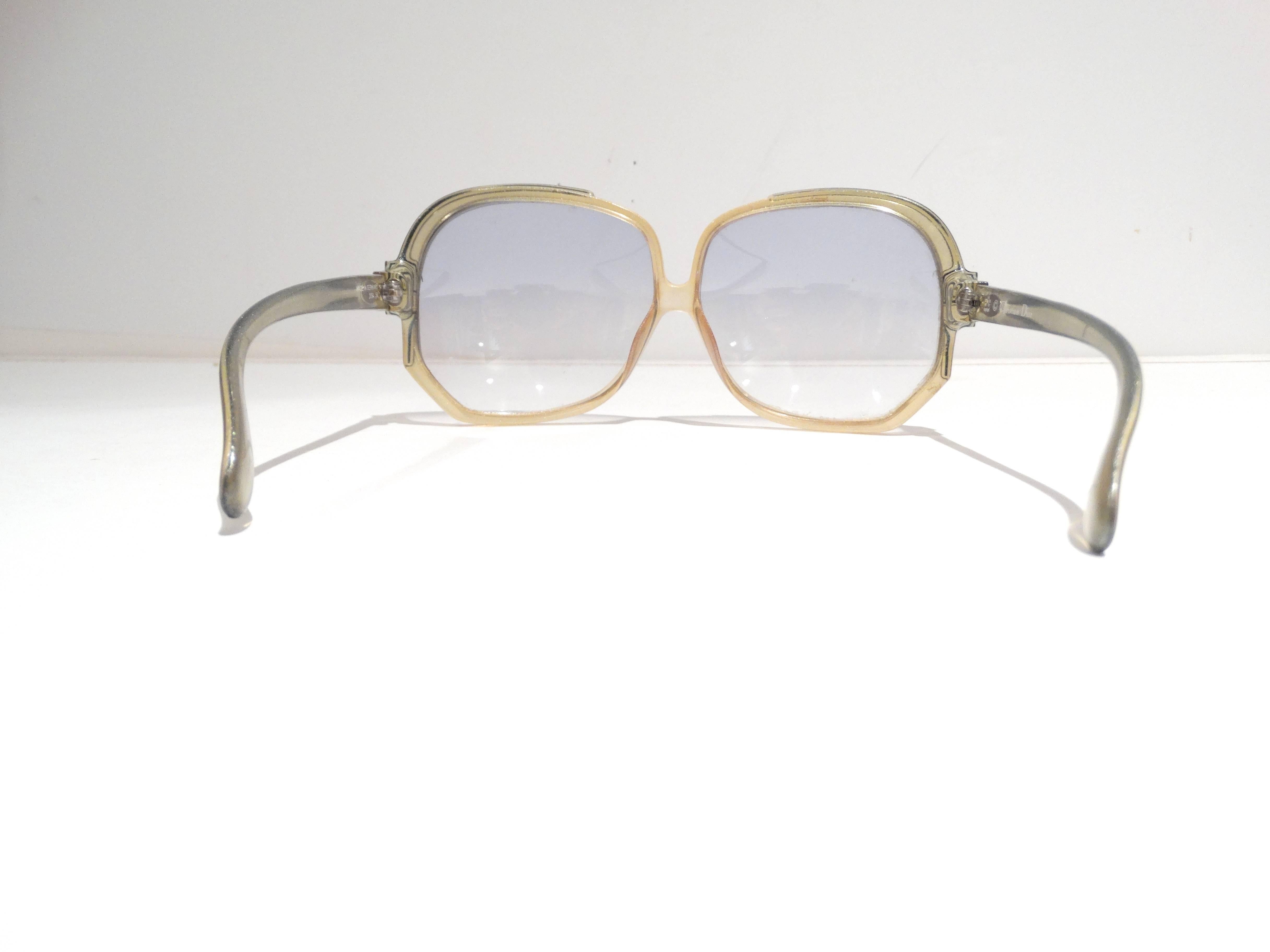 Gray 1960s Christian Dior Sunglasses 
