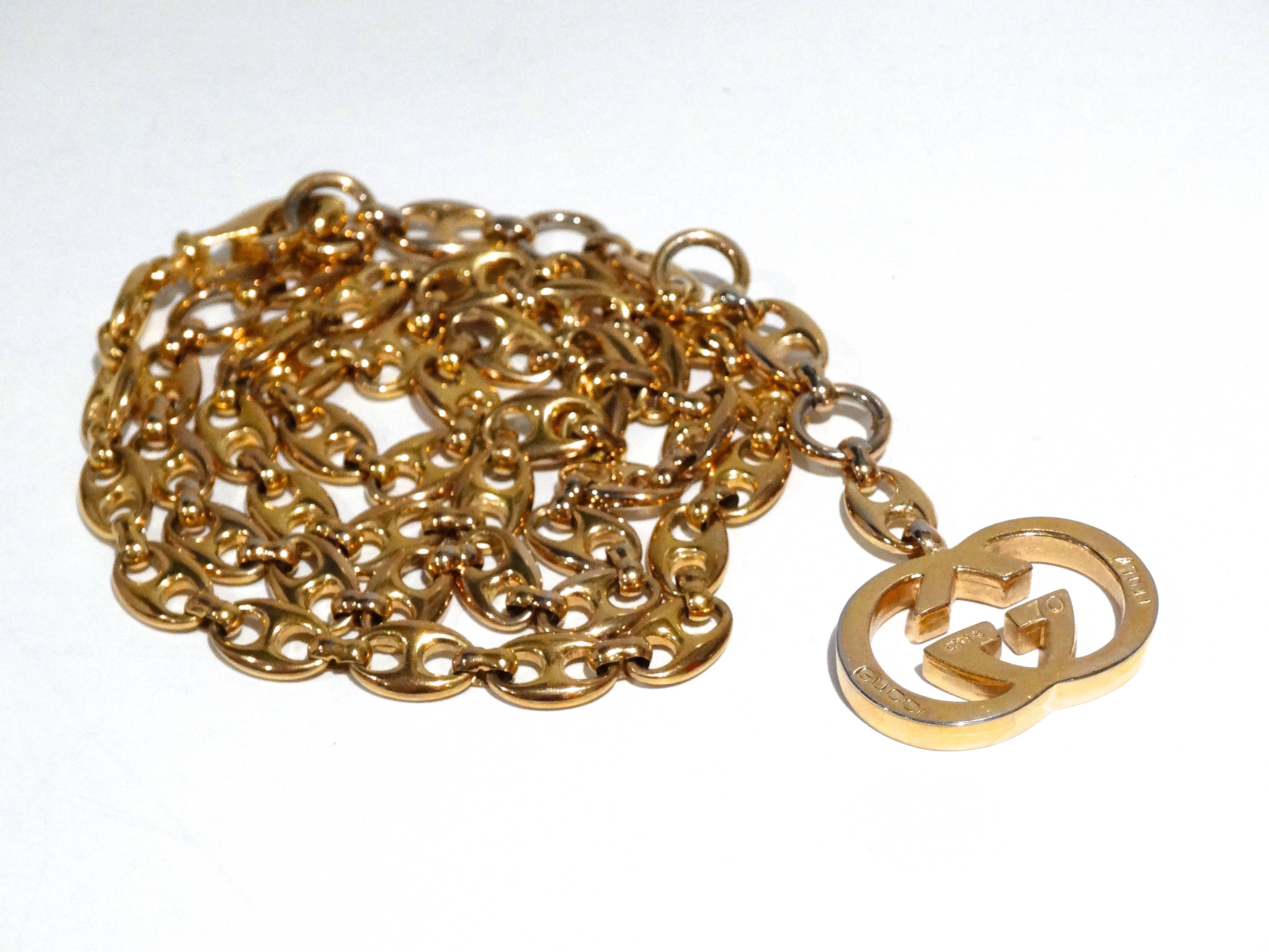Women's or Men's 1970s Gucci Anchor Link Pendent Necklace