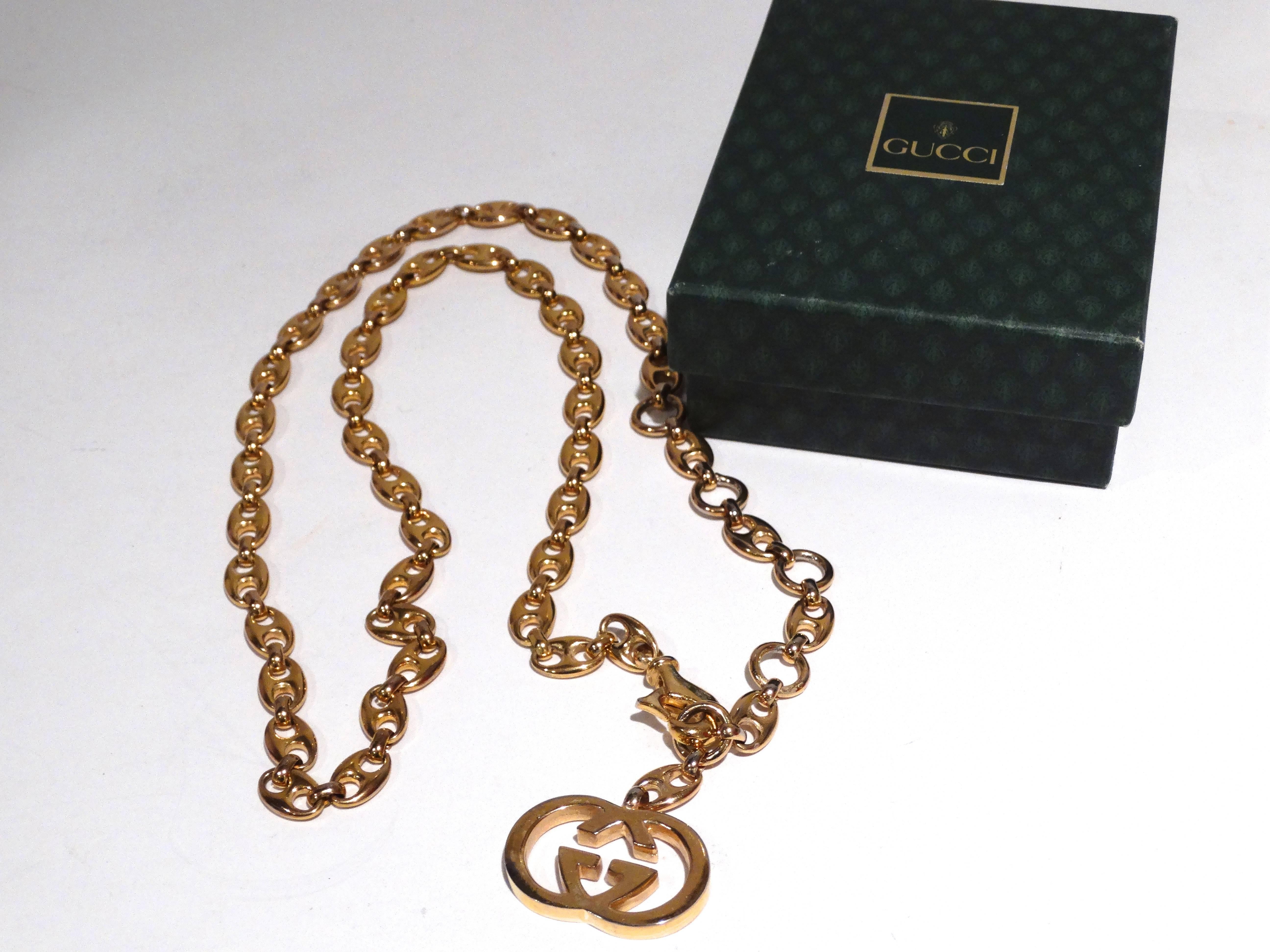 1970s Gucci Anchor Link Pendent Necklace 1