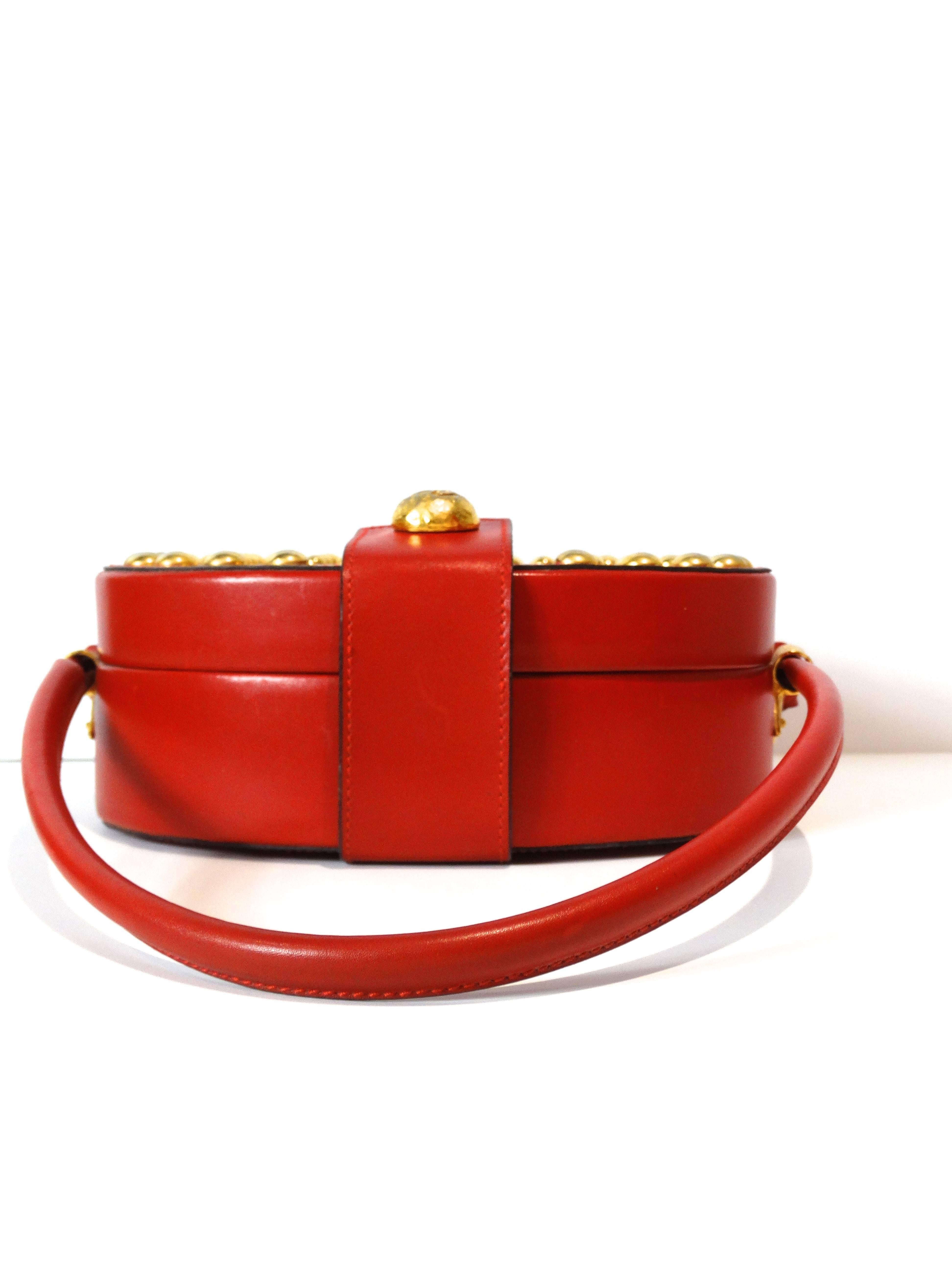 Red 1990s Christian Lacroix Couture Top Handle Bag 